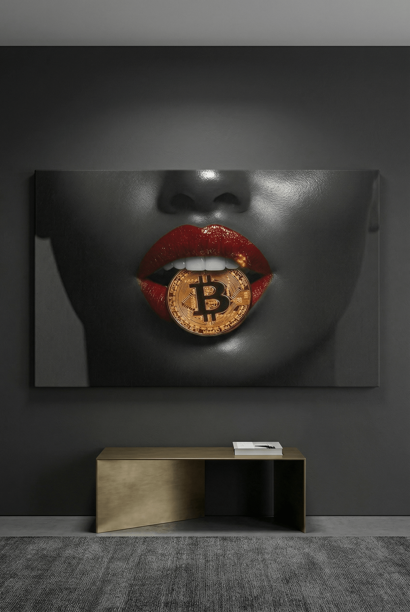Crypto Passion – Edles Bitcoin Kunstwerk in Goldoptik als stilvoller Kunstdruck | Dein Wandbild - Dein Wandbild