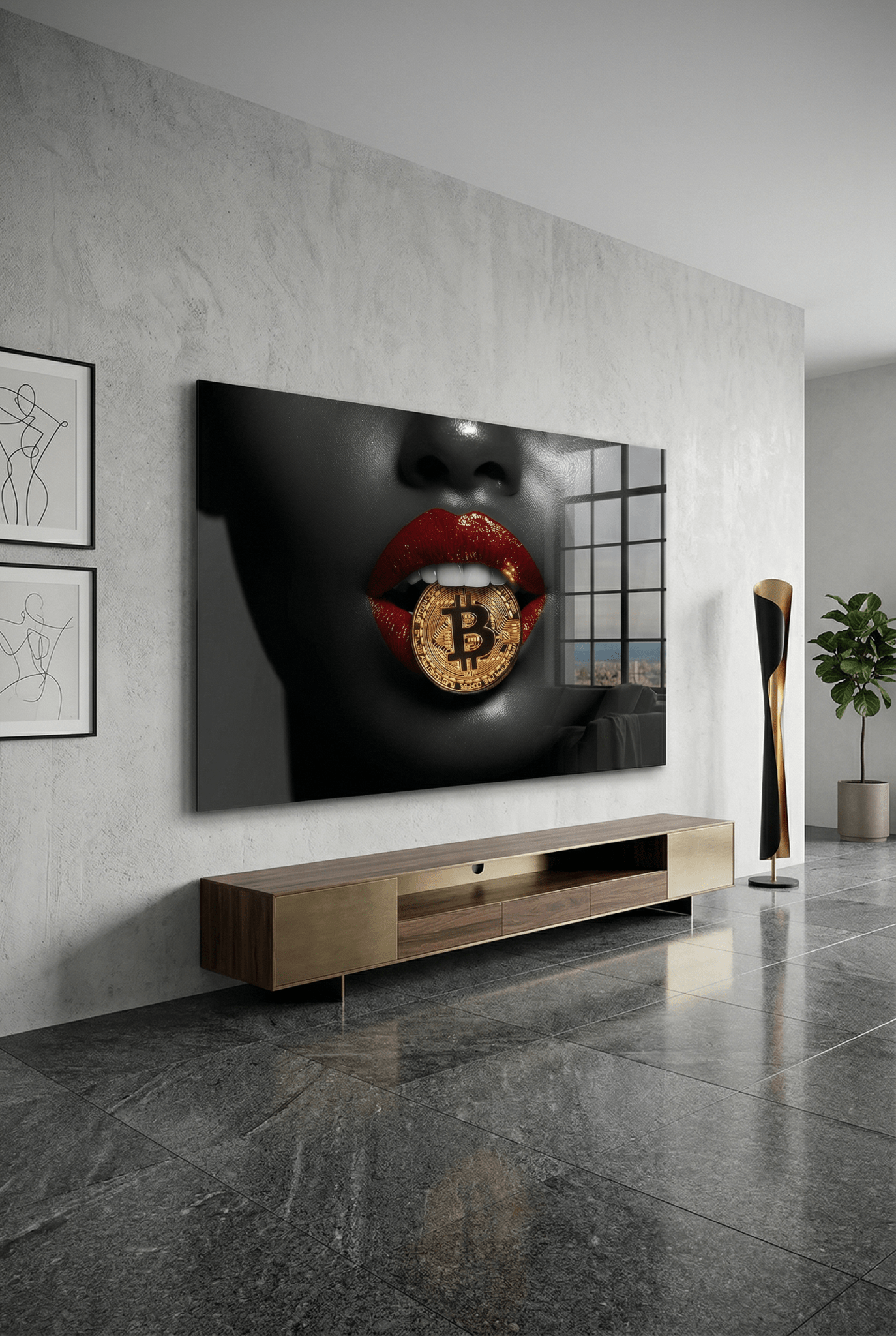 Crypto Passion – Edles Bitcoin Kunstwerk in Goldoptik als stilvoller Kunstdruck | Dein Wandbild - Dein Wandbild