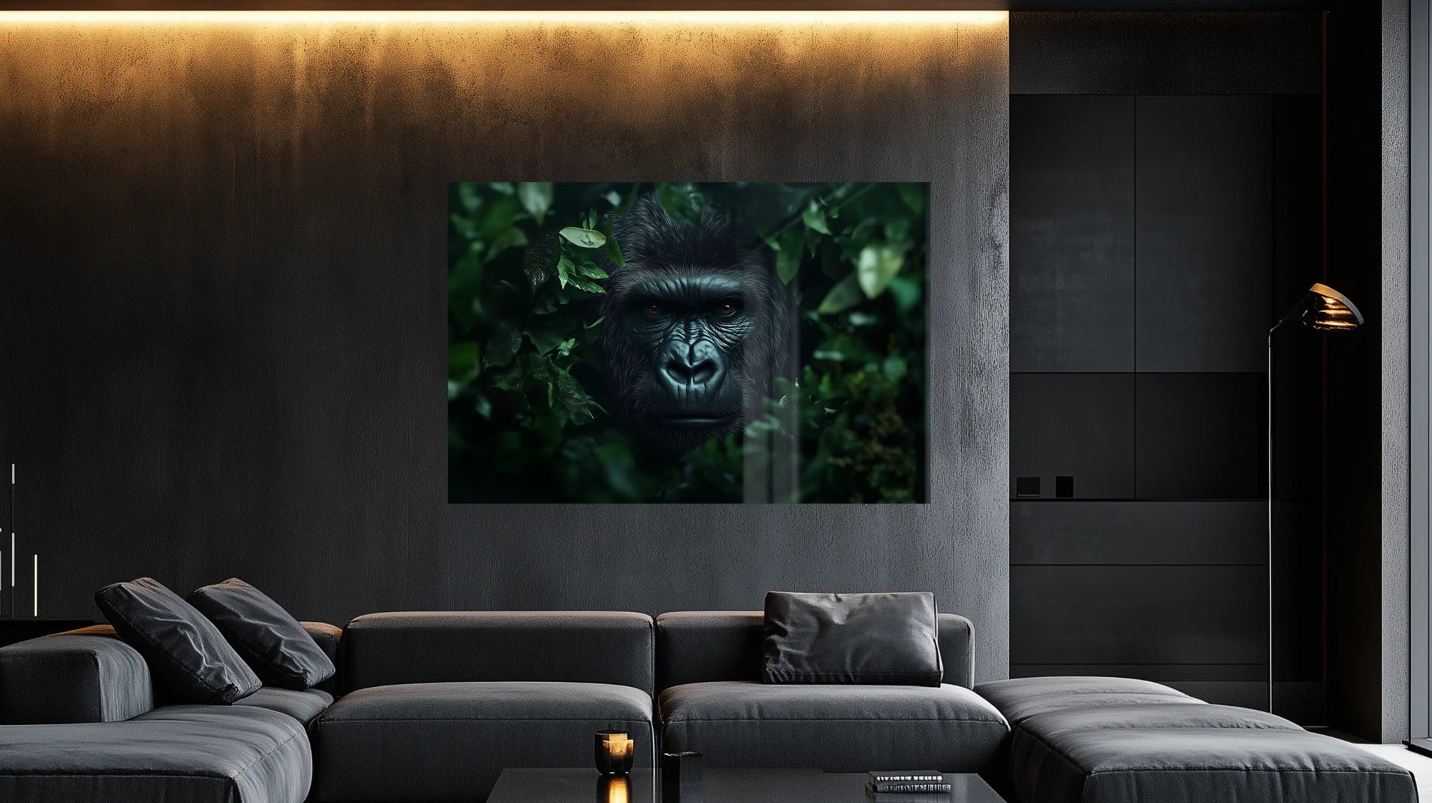 Das Auge des Dschungels – Der Gorilla im Verborgenen als starkes Tierbild | Dein Wandbild - Dein Wandbild