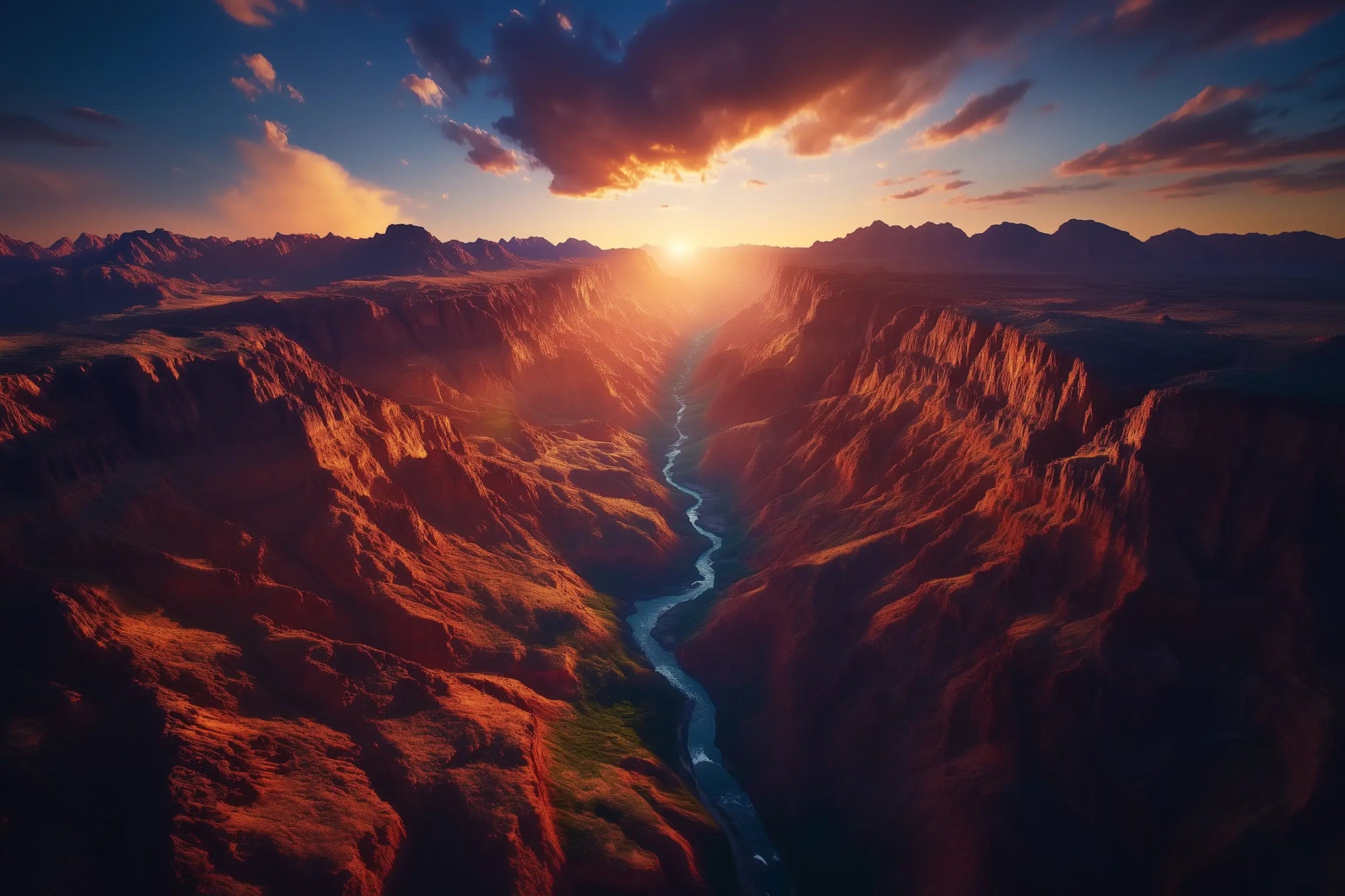 Das goldene Tal der Unendlichkeit – Landschaftsbild mit Licht & Tiefe | Dein Wandbild - Dein Wandbild