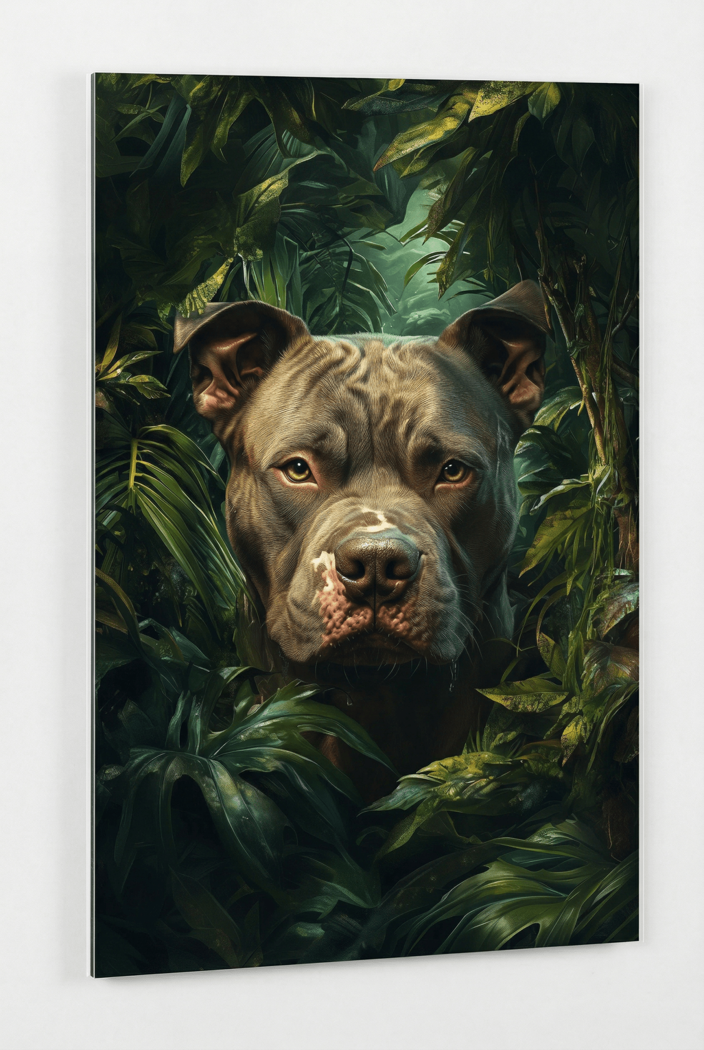 Der Hüter des Dschungels – Pitbull in wilder Natur | Dein Wandbild - Dein Wandbild