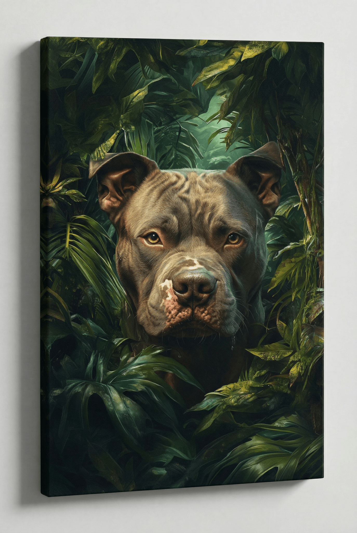 Der Hüter des Dschungels – Pitbull in wilder Natur | Dein Wandbild - Dein Wandbild