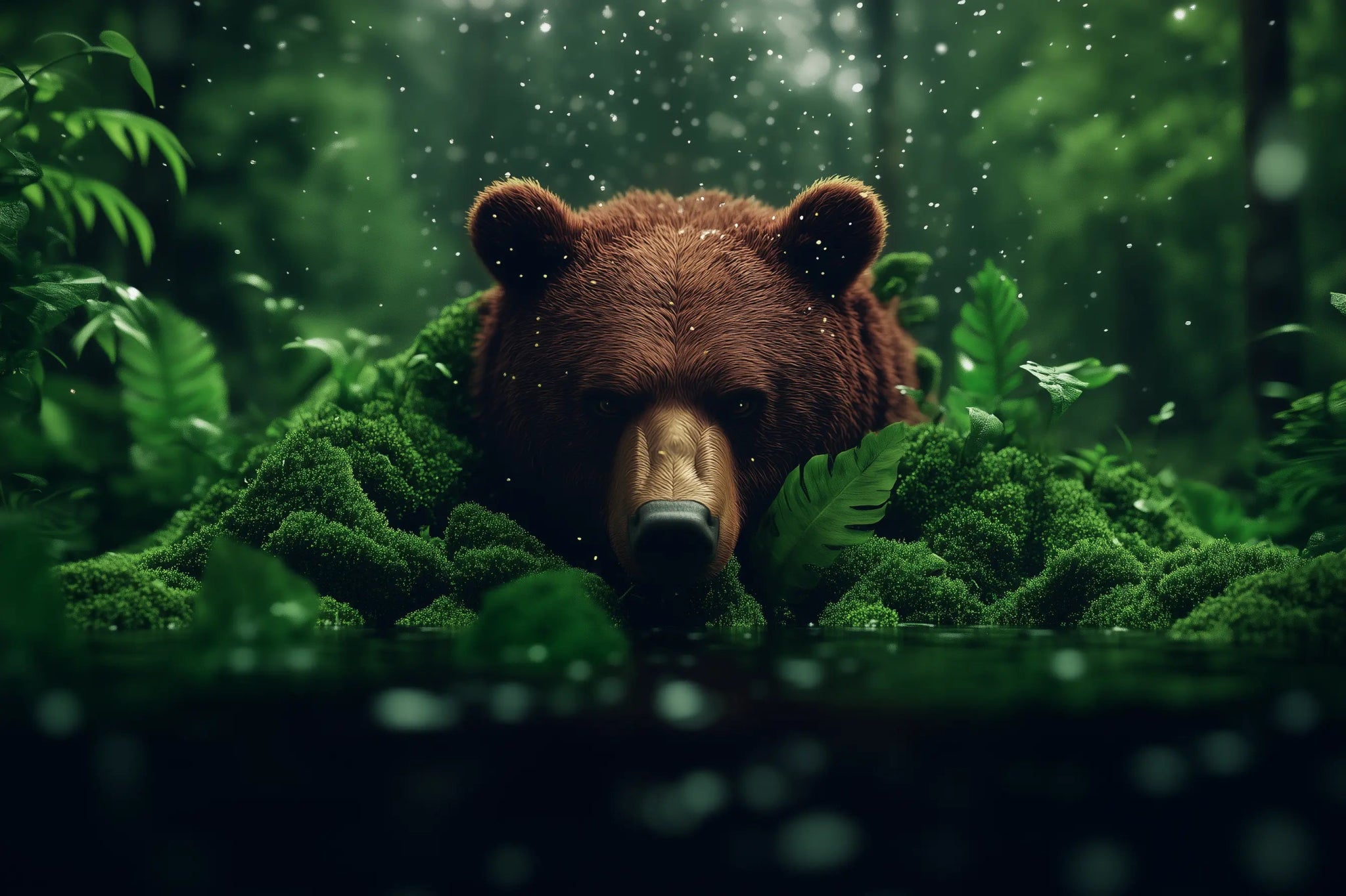 Der Hüter des Waldes – Bärenbild in wilder Natur als kraftvolles Tierbild | Dein Wandbild - Dein Wandbild