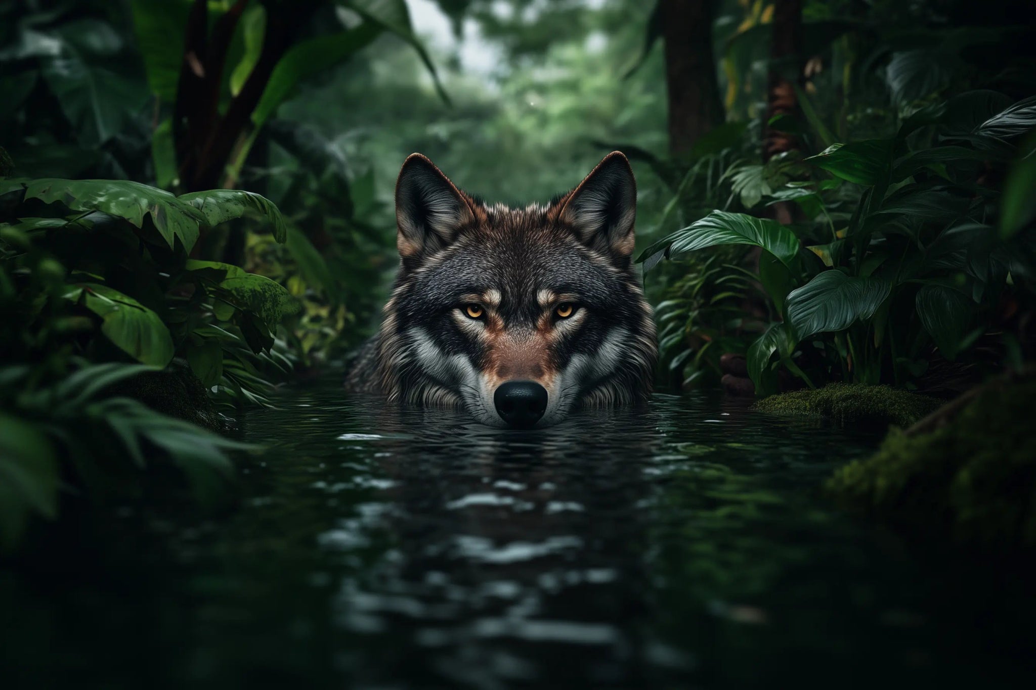 Der Schatten des Waldes – Der lautlose Jäger als mystisches Tierbild | Dein Wandbild - Dein Wandbild