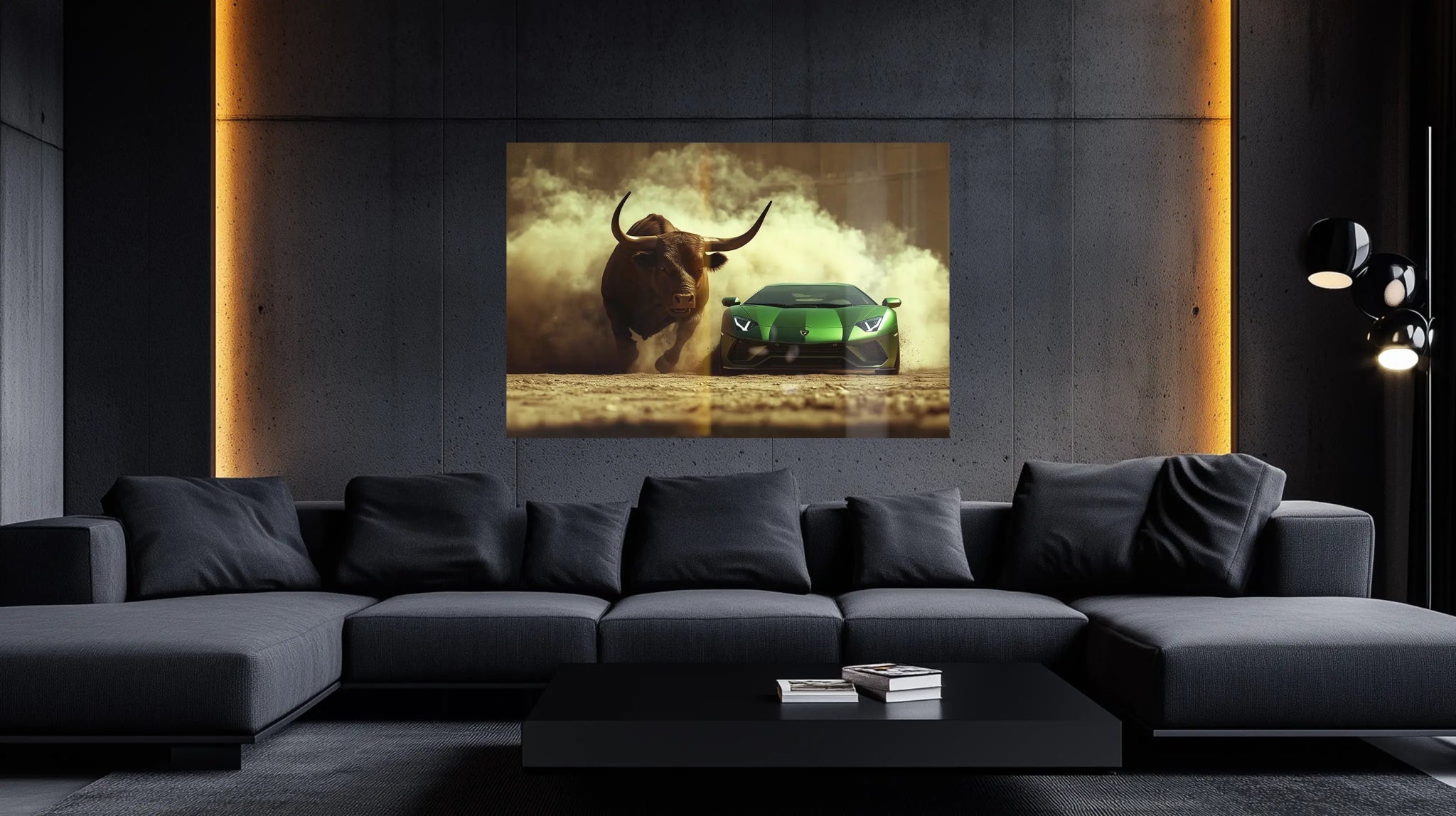 Die ultimative Kraft – Der Stier gegen den Stier als Tierbild voller Energie | Dein Wandbild - Dein Wandbild