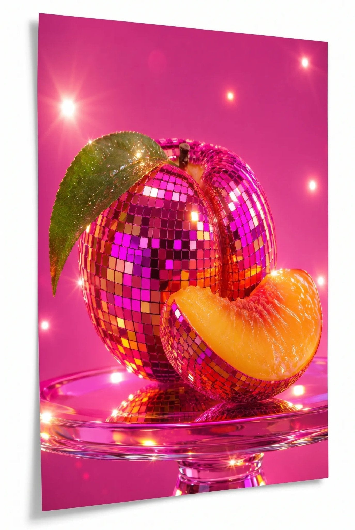 Discokugel Pfirsich Wandbild - Dein Wandbild
