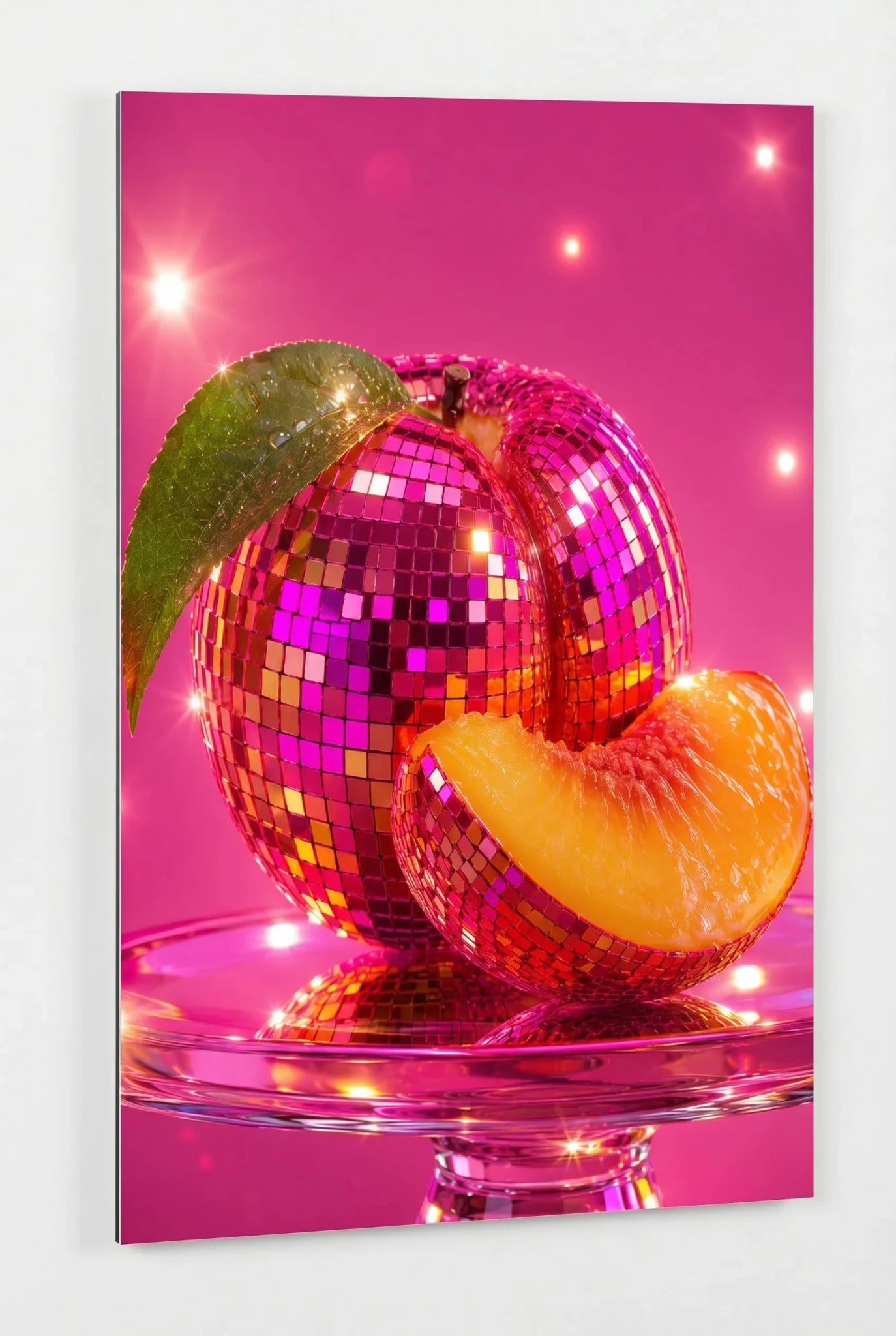 Discokugel Pfirsich Wandbild - Dein Wandbild