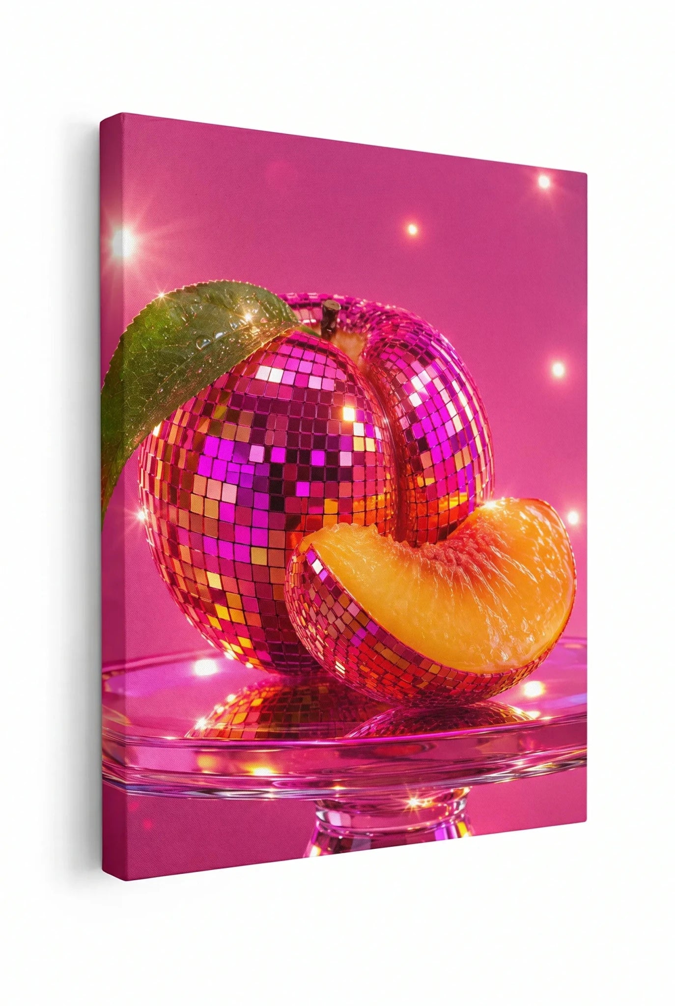 Discokugel Pfirsich Wandbild - Dein Wandbild