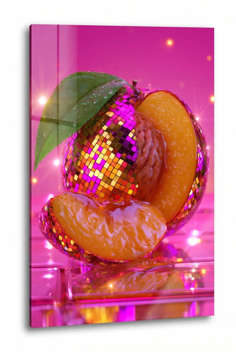 Diskokugel Pfirsich Scheiben Glamour Pink Wandbild - Dein Wandbild
