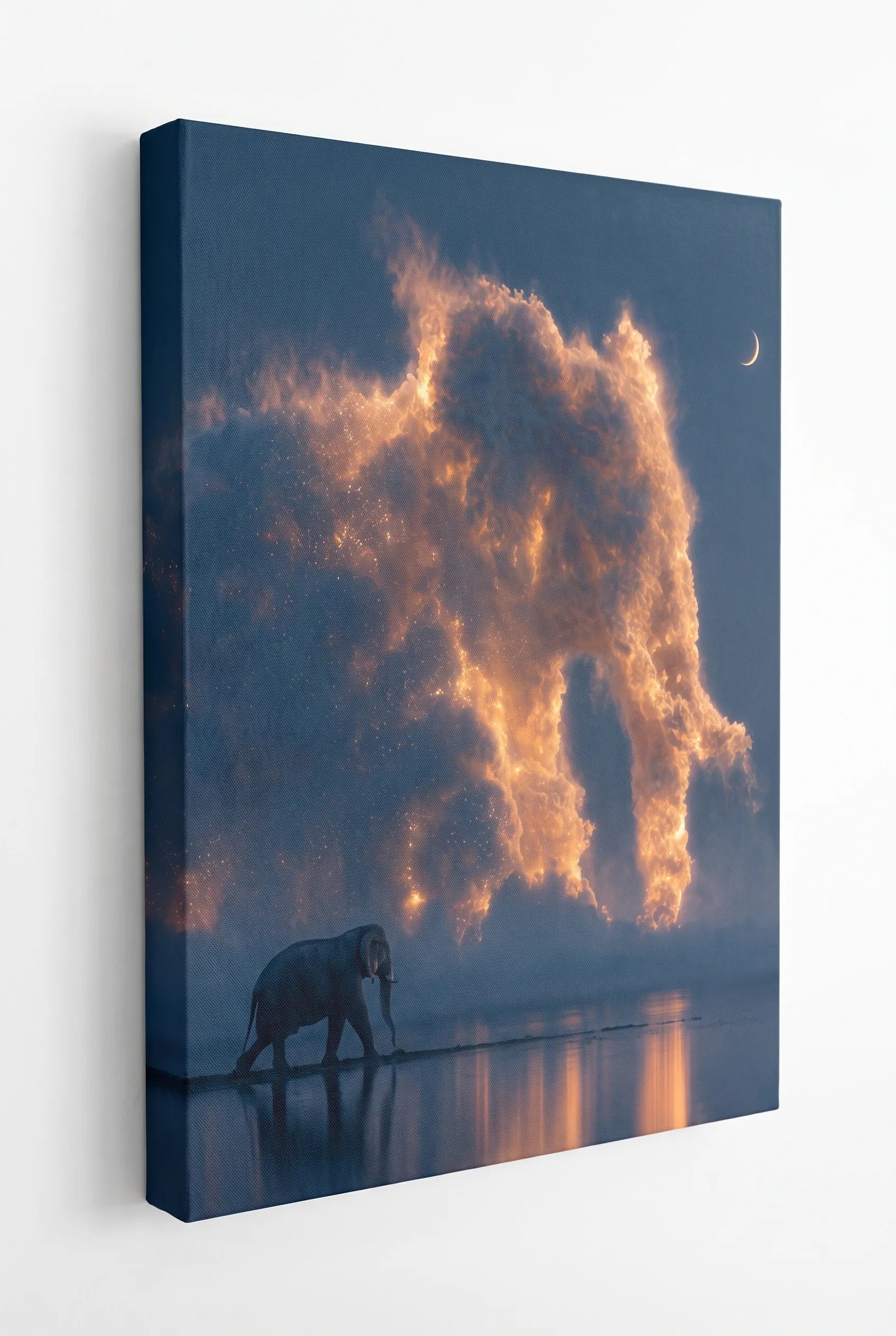 Elefant Wolkenschatten Mondnacht Fine Art Wandbild - Dein Wandbild