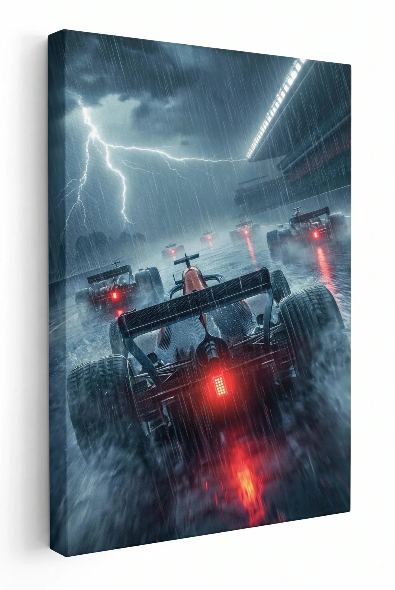 Formel 1 Rennwagen Gewitter Regen Wandbild - Dein Wandbild