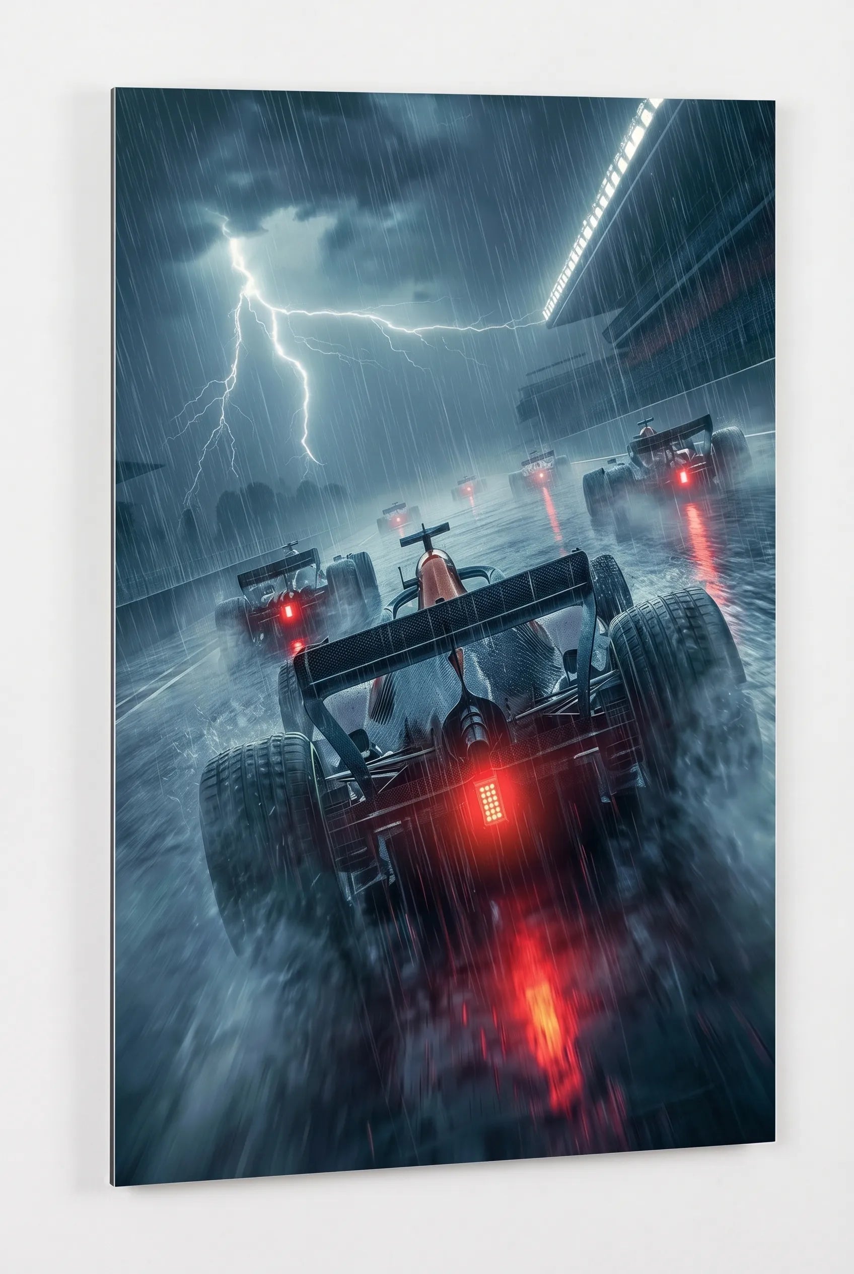 Formel 1 Rennwagen Gewitter Regen Wandbild - Dein Wandbild