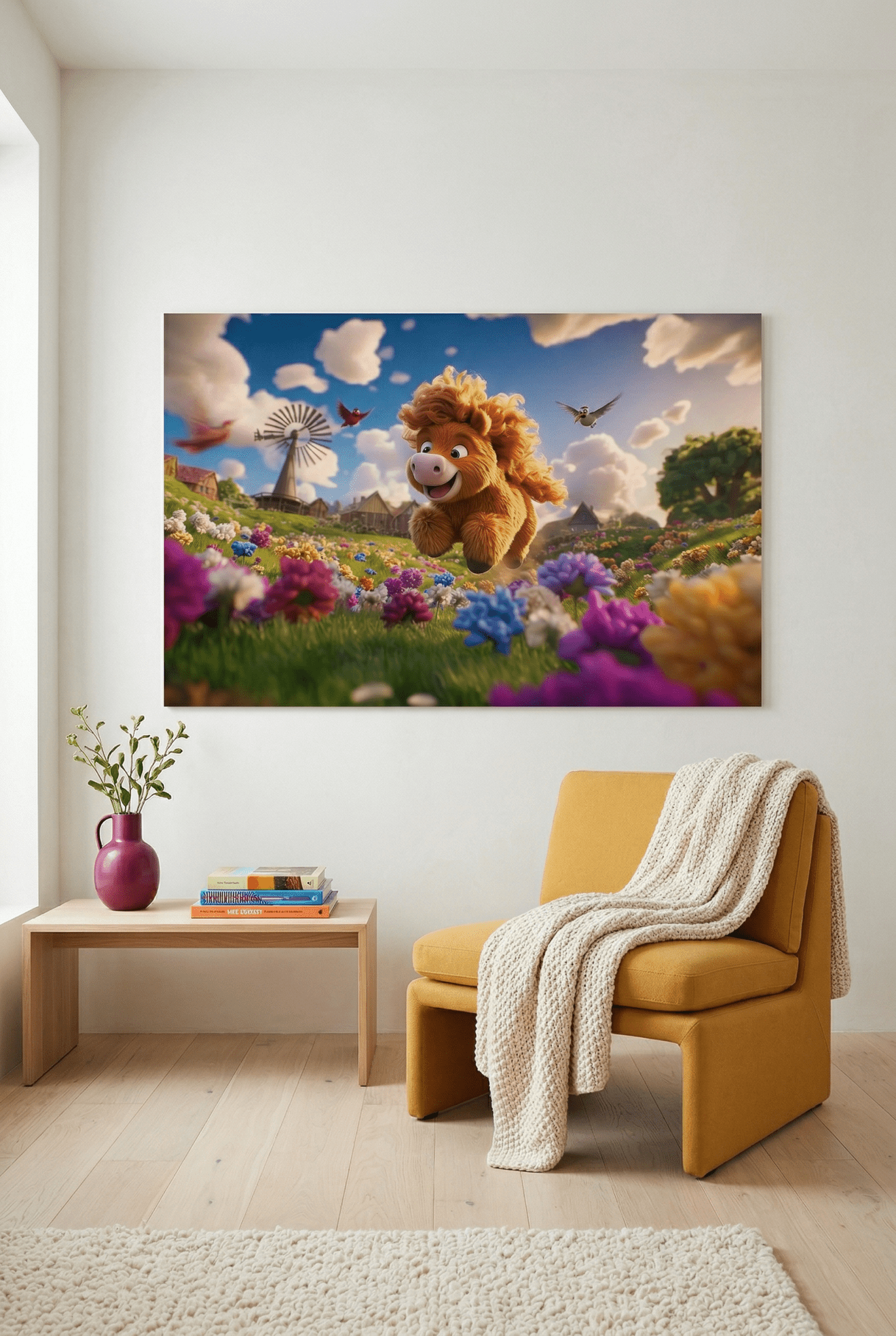 Fröhlicher Galopp – Verspieltes Pferdebild mit Shetland - Pony | Dein Wandbild - Dein Wandbild