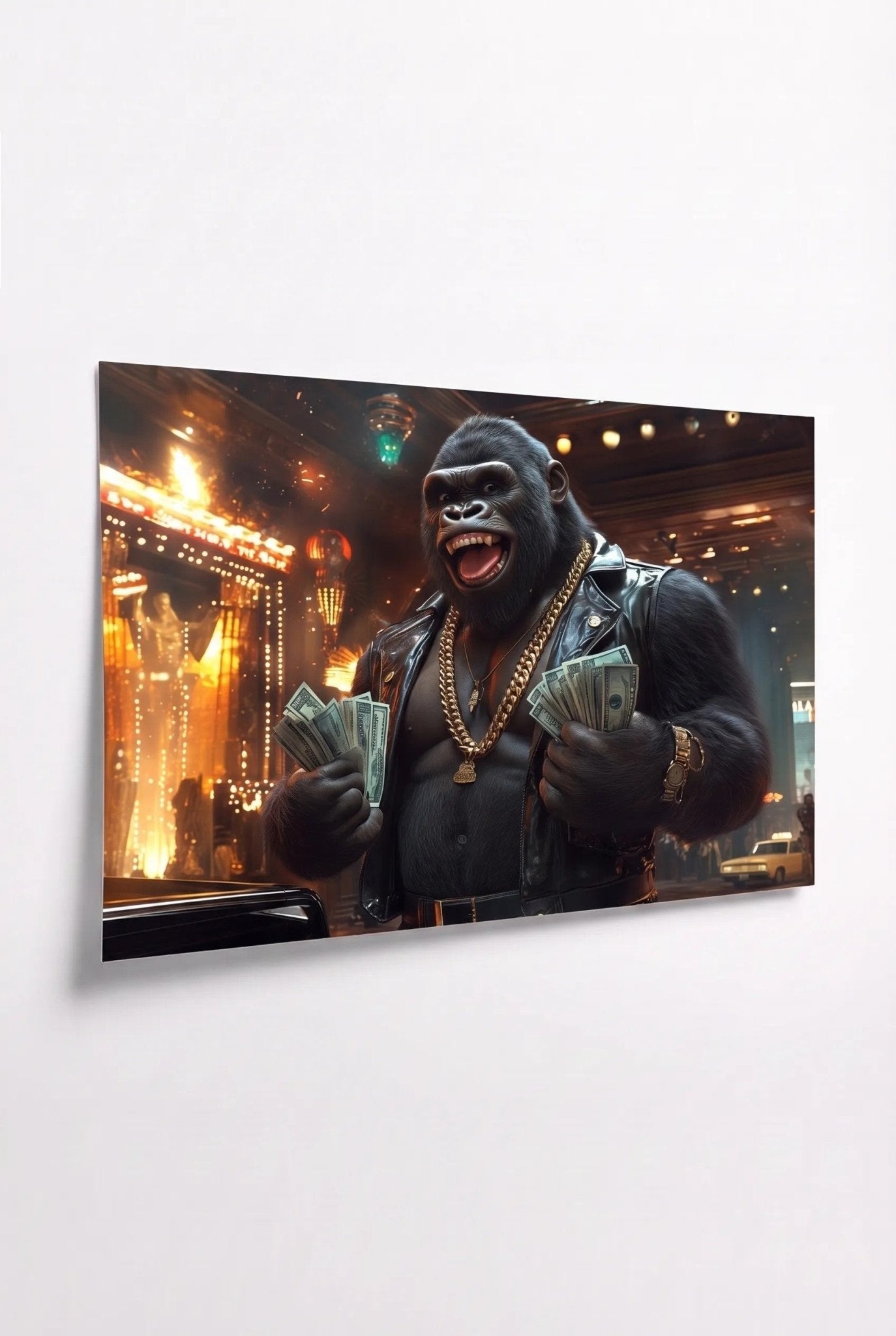 G Gorilla – Champagner am Pool mit Frauen - Dein Wandbild