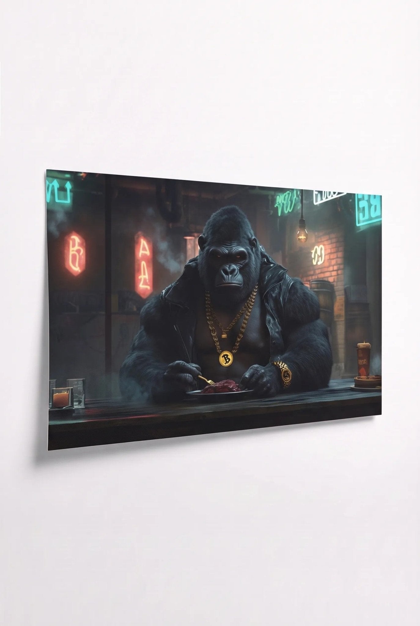 G Gorilla – Geldscheine auf rotem Teppich - Dein Wandbild