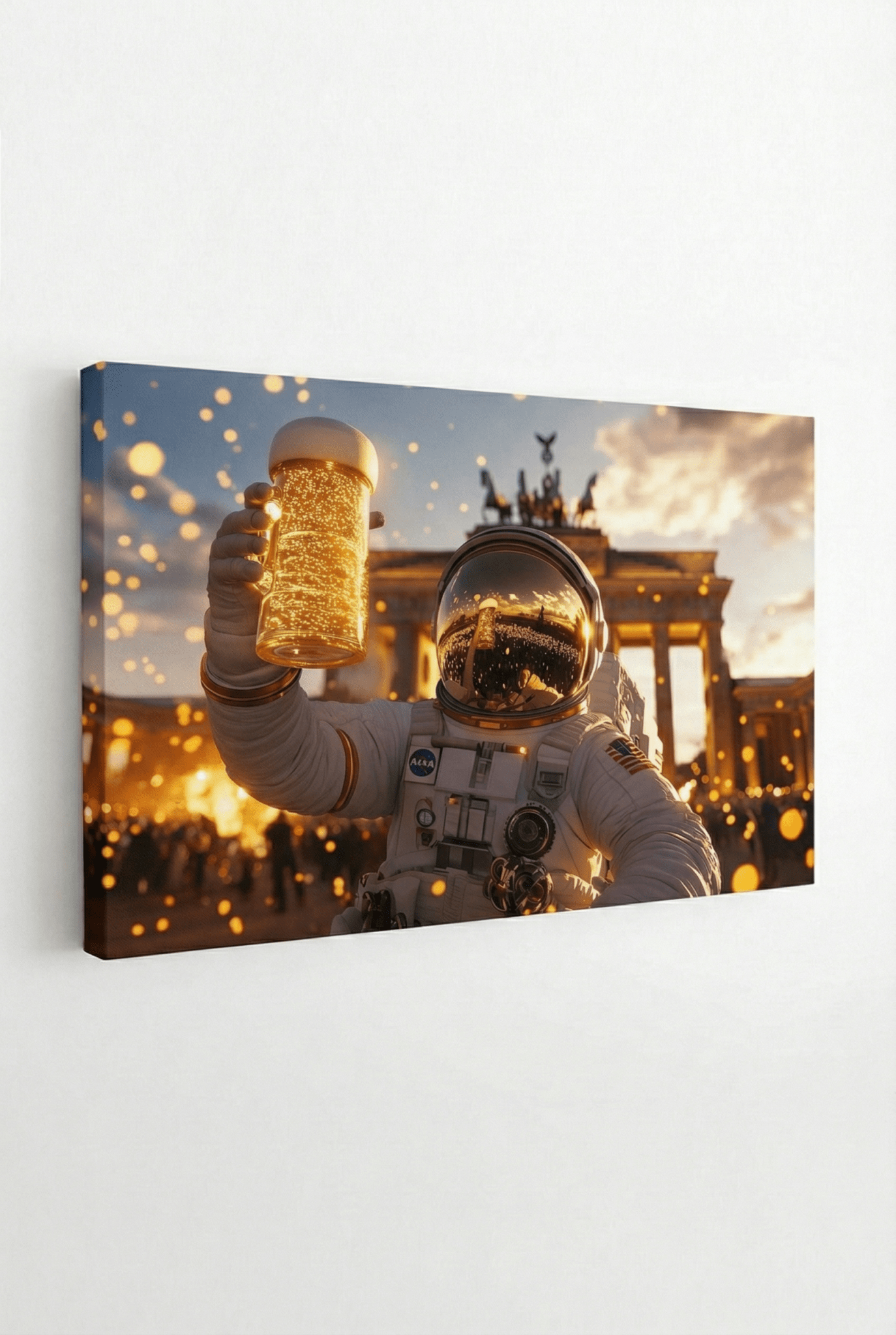 Galaktisches Prost – Kunstdruck mit Sci - Fi - Vibes am Brandenburger Tor | Dein Wandbild - Dein Wandbild