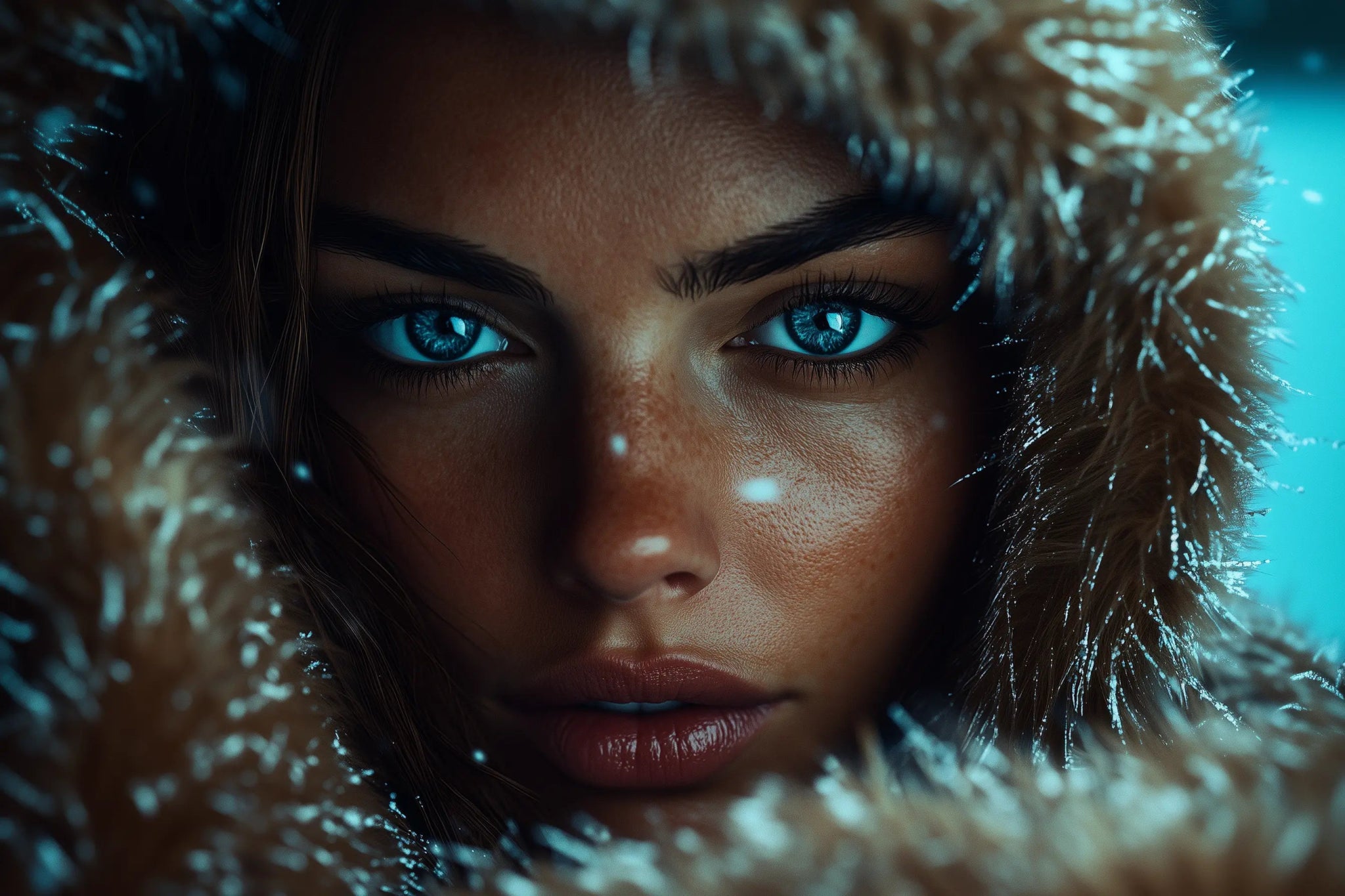 Icy Gaze – Die Magie des Winters als frostiger Kunstdruck | Dein Wandbild - Dein Wandbild