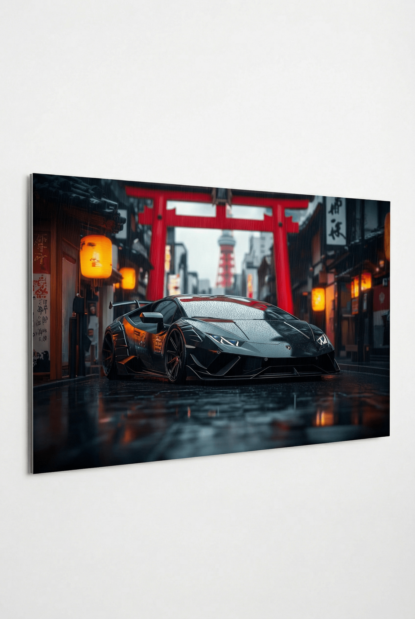 Japan Noir Edition – Lamborghini Autobild im dunklen Premium - Look | Dein Wandbild - Dein Wandbild