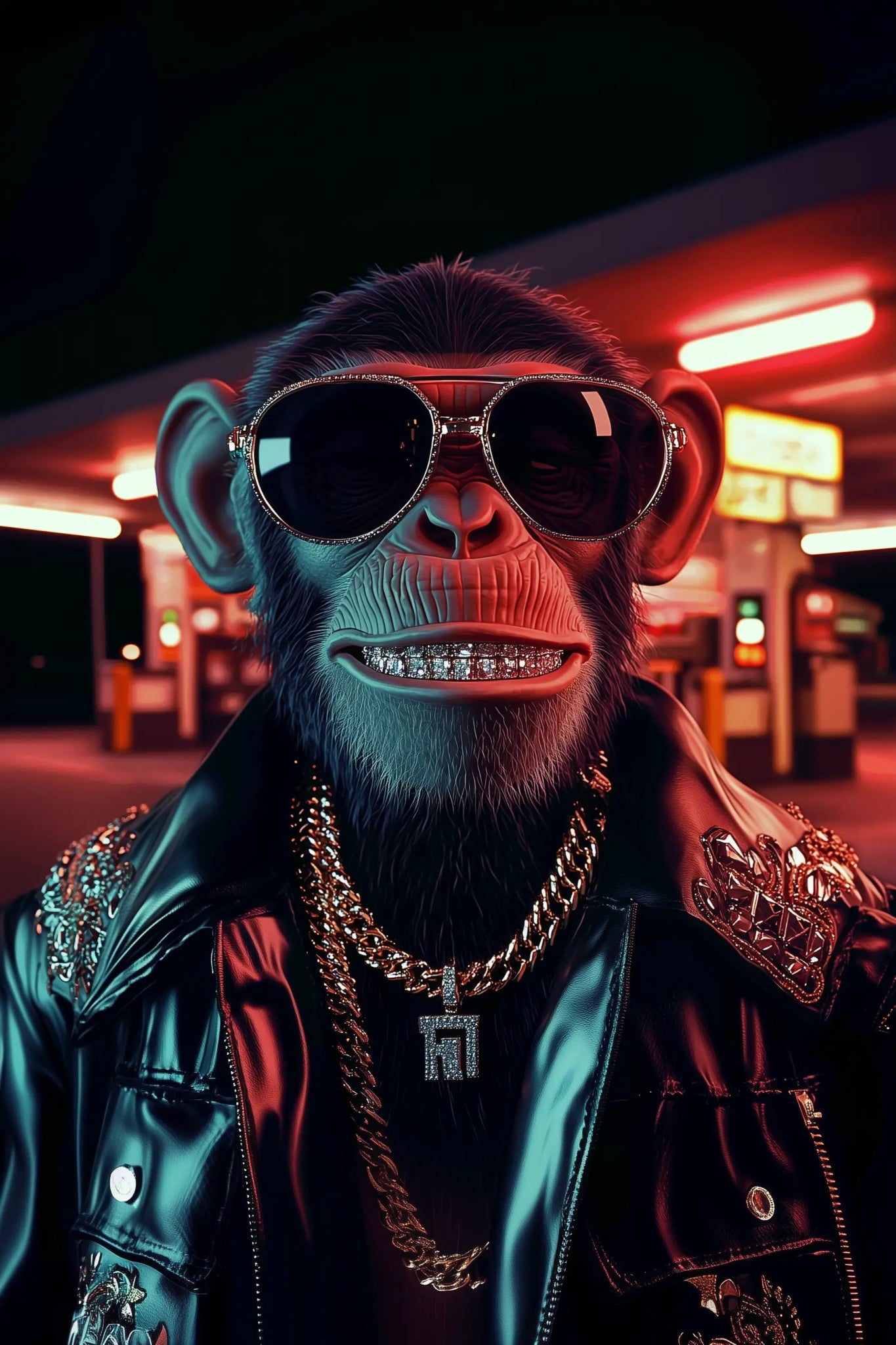 King of the Streets – Neon Jungle Vibes als dominanter Kunstdruck | Dein Wandbild - Dein Wandbild