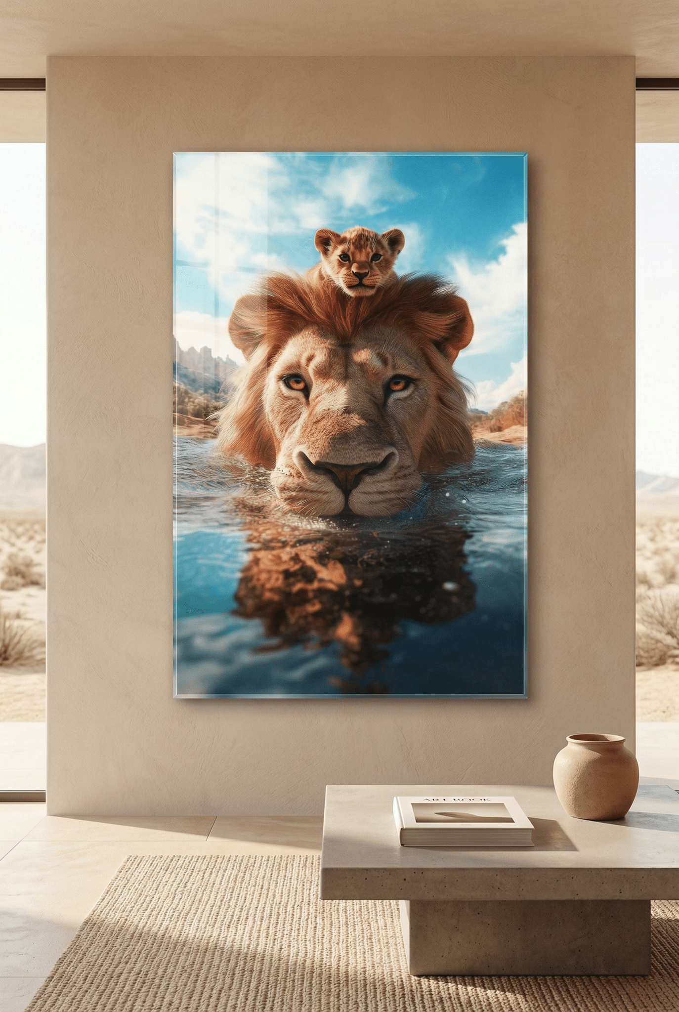 King’s Bond – Löwen Tierbild mit Vater - Sohn - Power | Dein Wandbild - Dein Wandbild