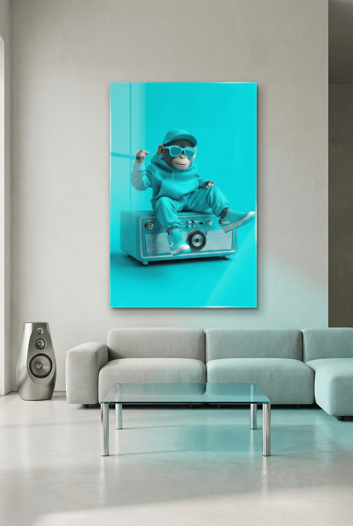 Lil’ Retro Chimp – Streetstyle - Kunstdruck mit verspieltem Retro - Vibe | Dein Wandbild - Dein Wandbild