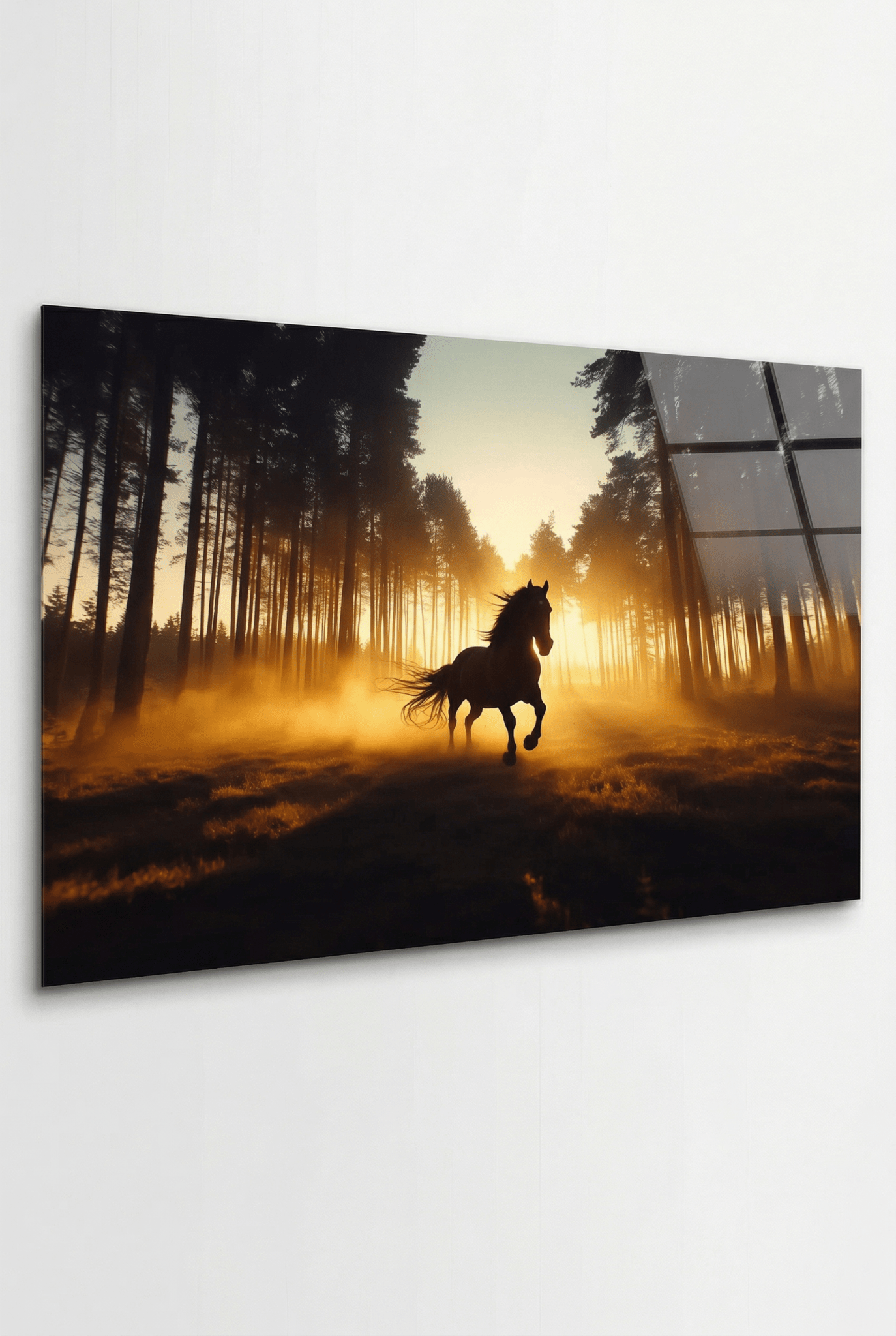 Majestätisches Friesenpferd – Ausdrucksstarkes Pferdebild im Morgengrauen | Dein Wandbild - Dein Wandbild
