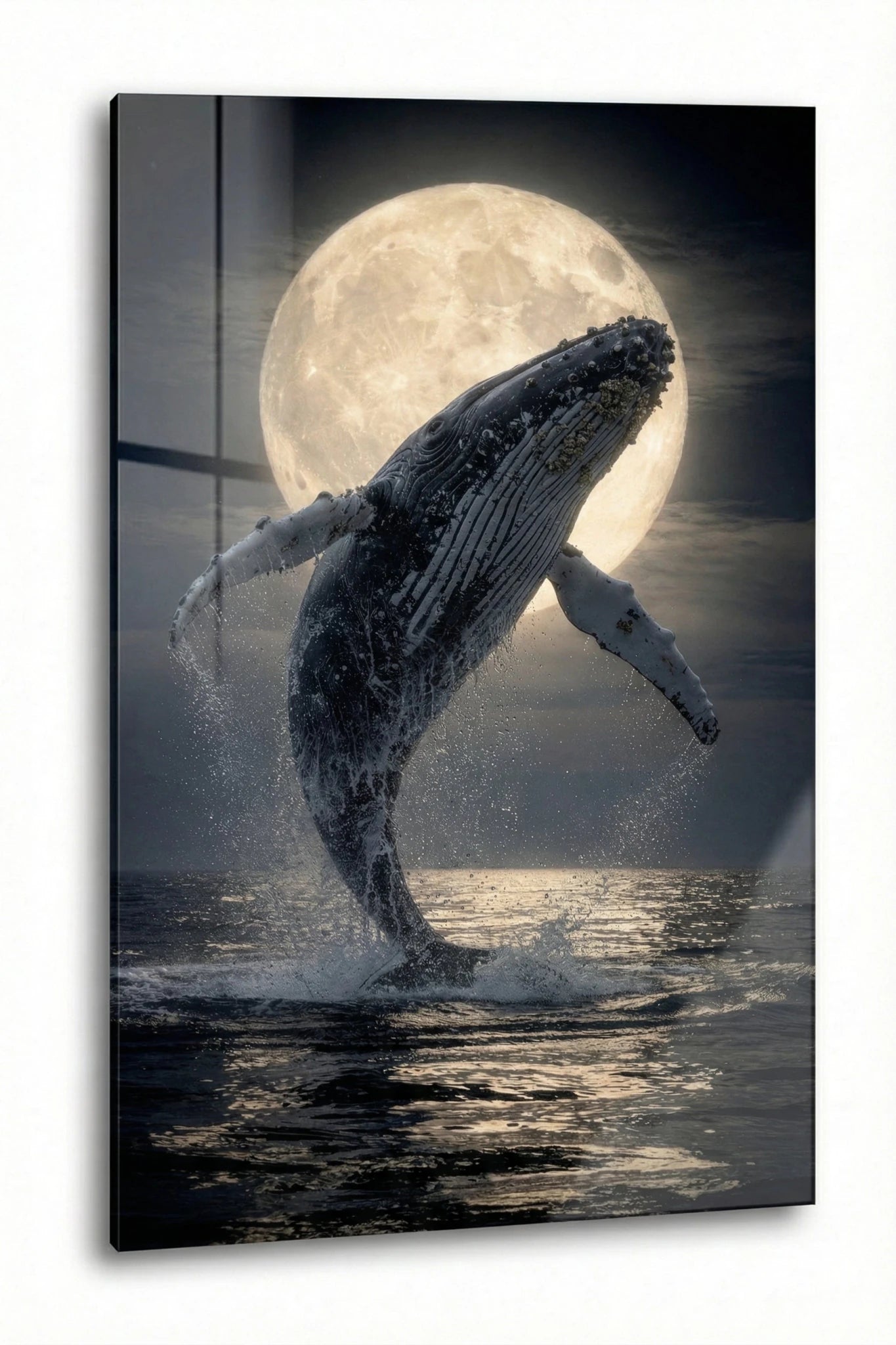 Moonrise Giant – Majestätischer Wal bei Vollmond | Dein Wandbild - Dein Wandbild