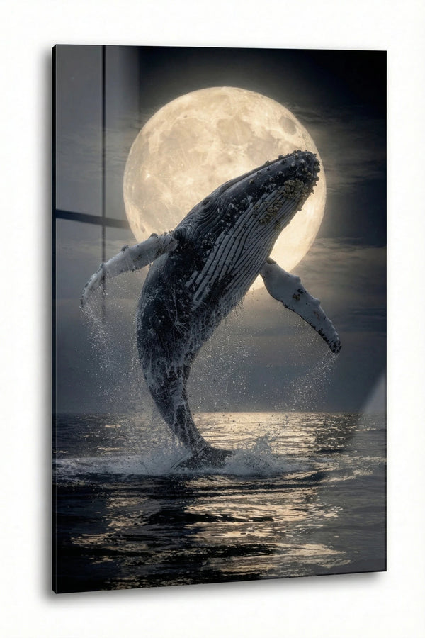 Moonrise Giant – Majestätischer Wal bei Vollmond | Dein Wandbild - Dein Wandbild
