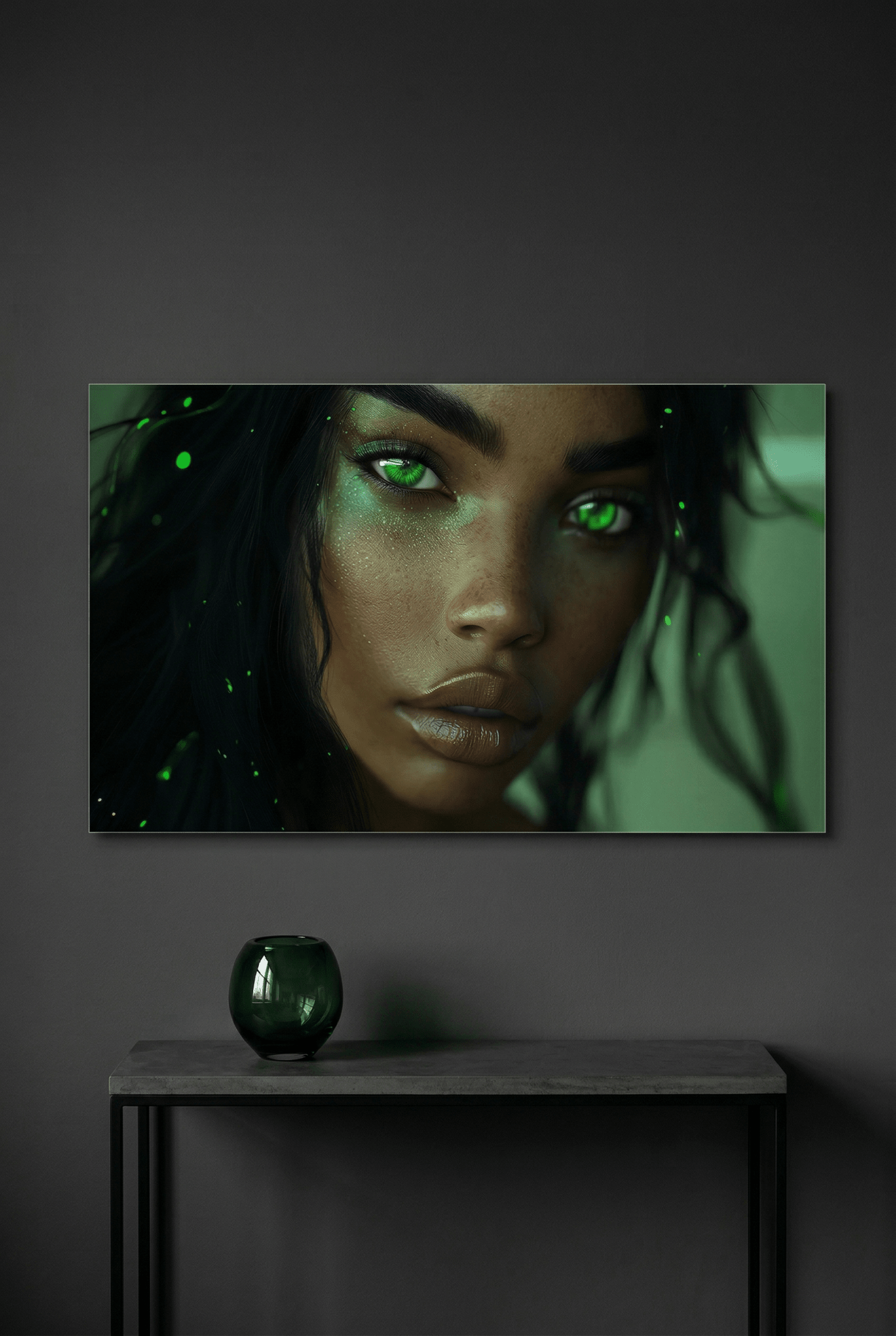 Mystic Gaze – Ausdrucksstarke Schönheit in Licht & Farbe als eleganter Kunstdruck | Dein Wandbild - Dein Wandbild
