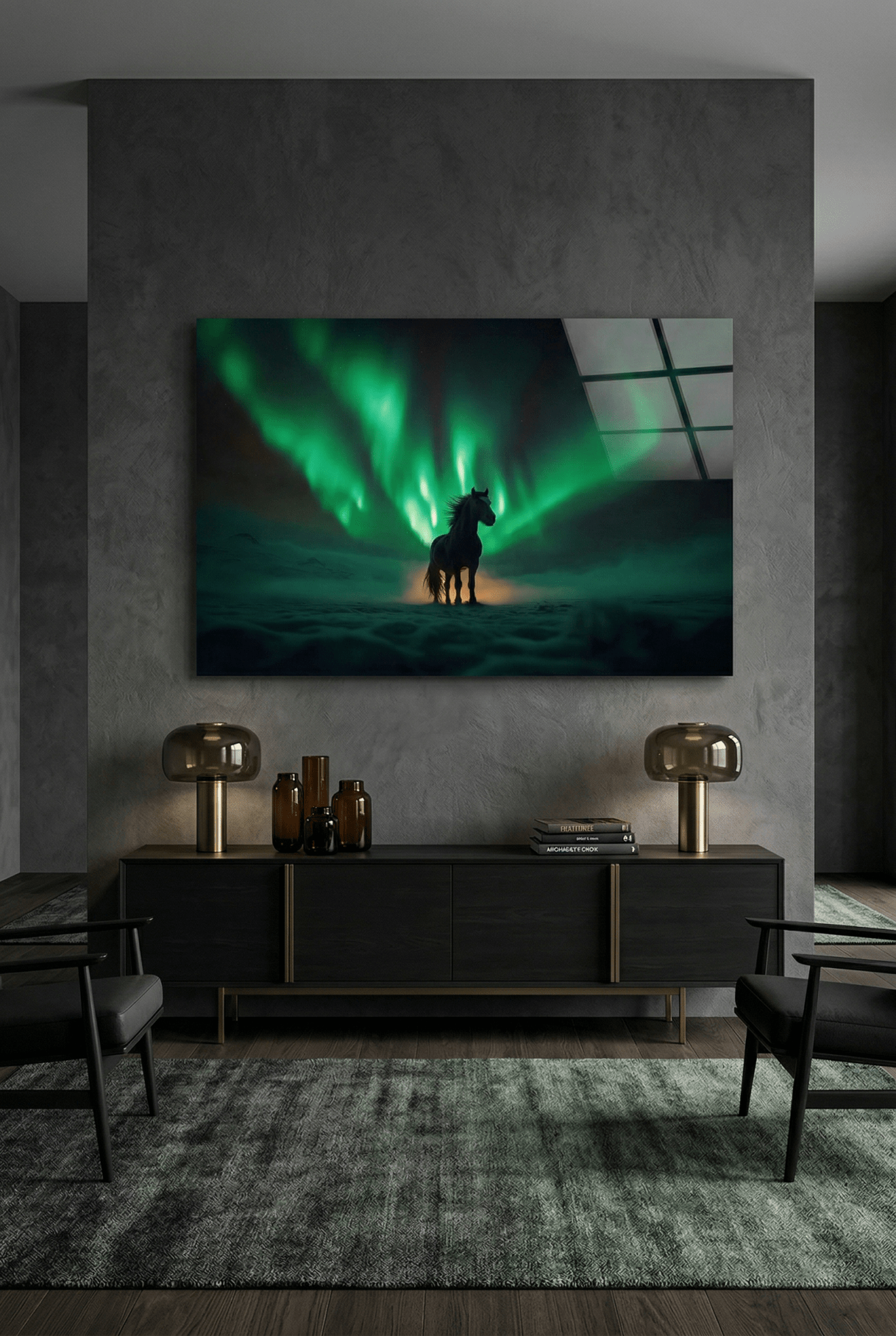 Mystischer Mustang – Pferdebild unter Nordlichtern voller Magie | Dein Wandbild - Dein Wandbild