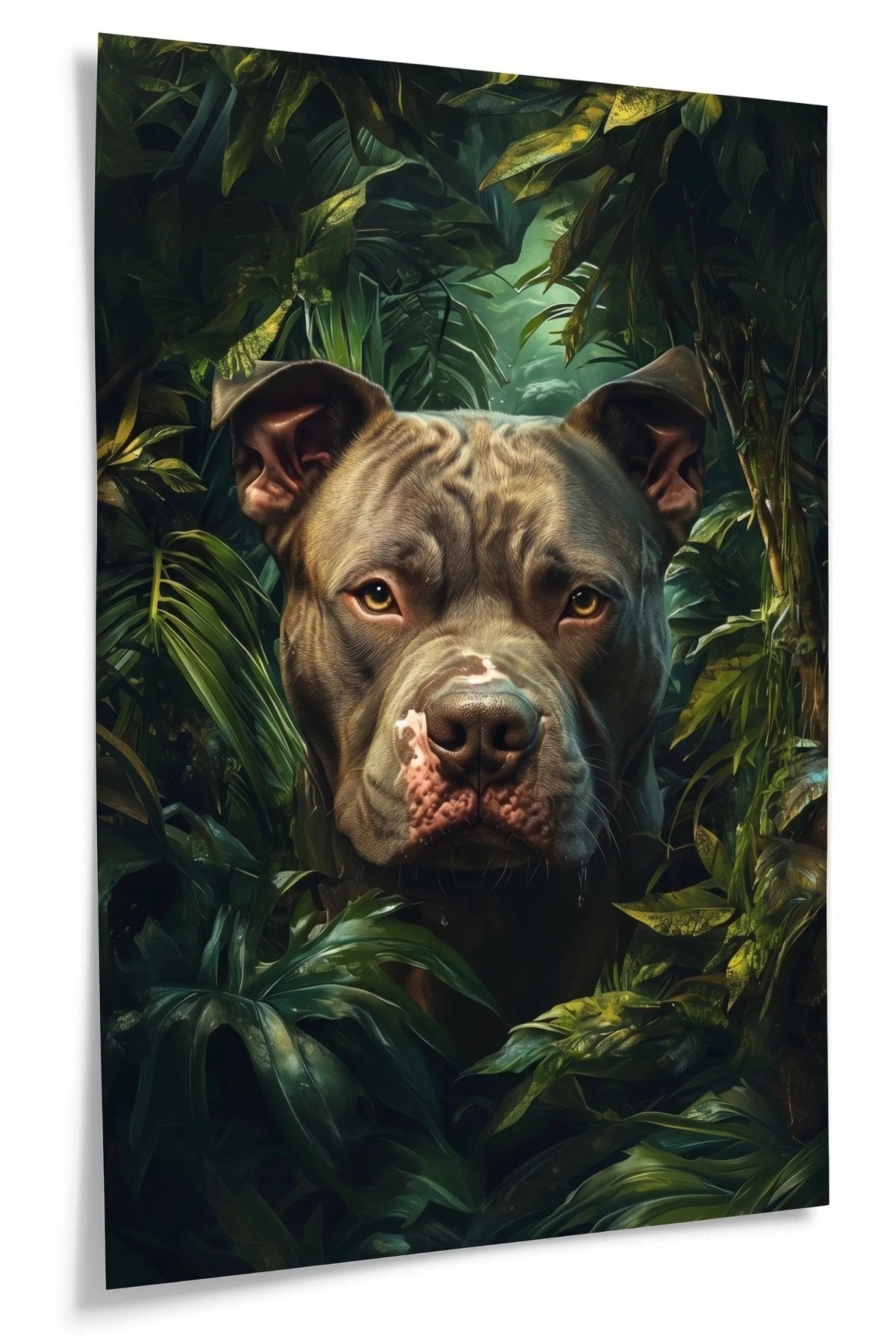 Pitbull im tropischen Dschungel – Nahaufnahme - Dein Wandbild