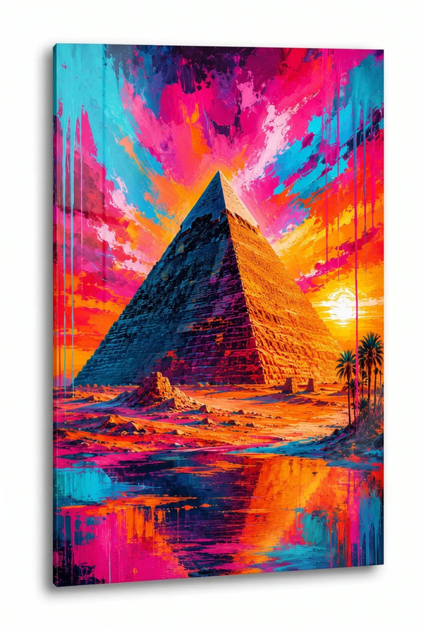Pop Art Pyramide Sonnenuntergang Wandbild - Dein Wandbild