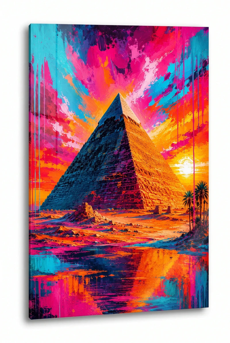 Pop Art Pyramide Sonnenuntergang Wandbild - Dein Wandbild