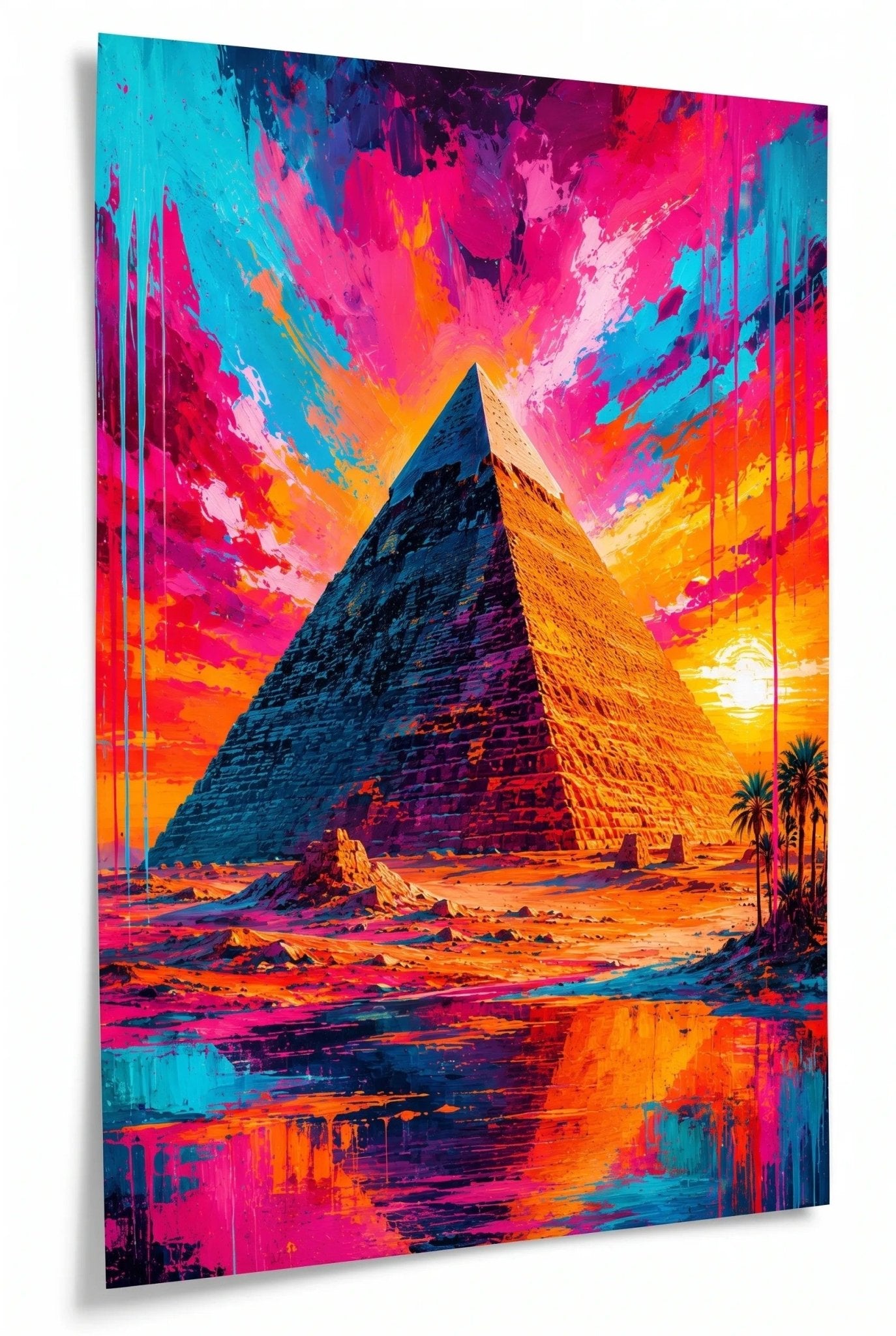 Pop Art Pyramide Sonnenuntergang Wandbild - Dein Wandbild