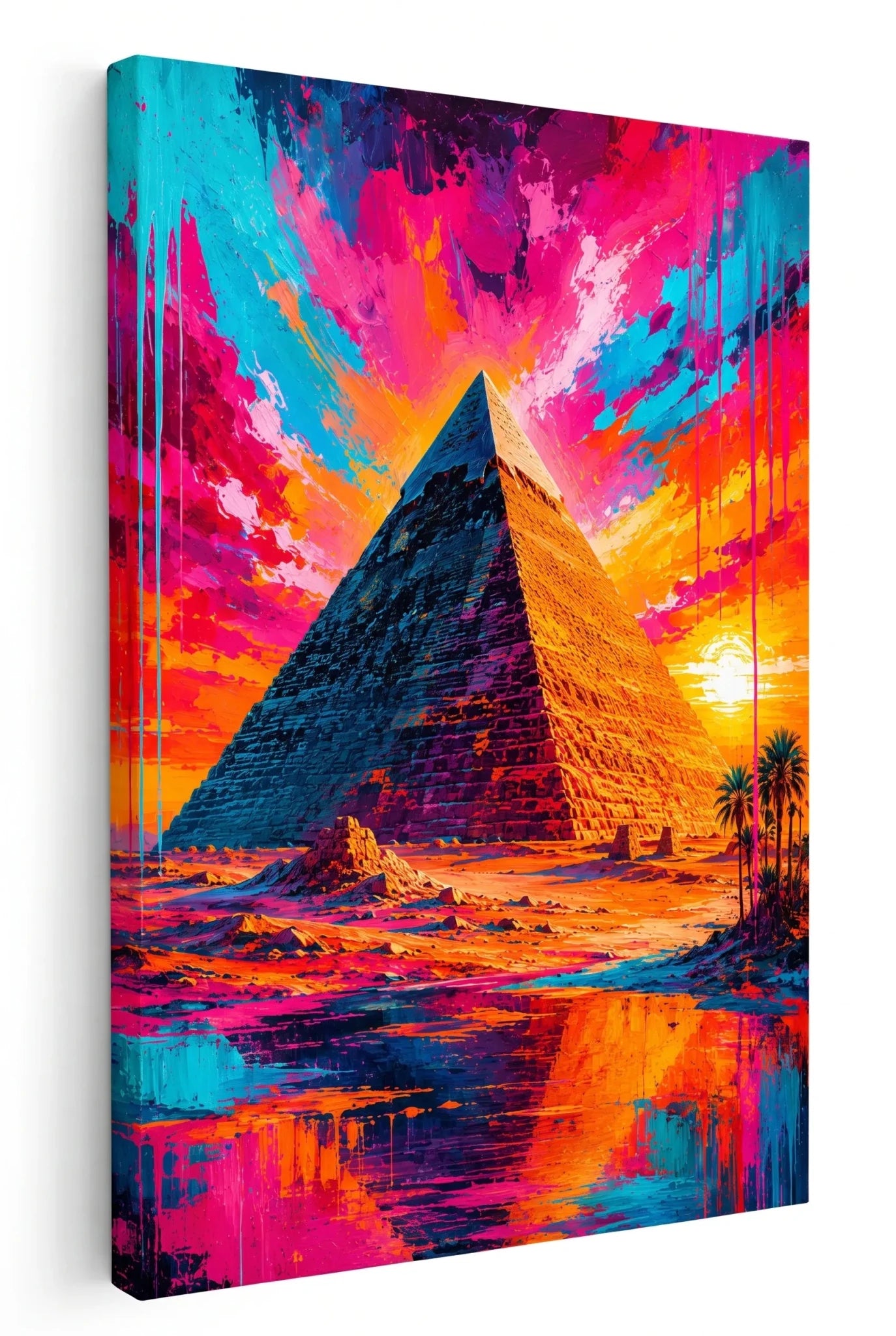 Pop Art Pyramide Sonnenuntergang Wandbild - Dein Wandbild