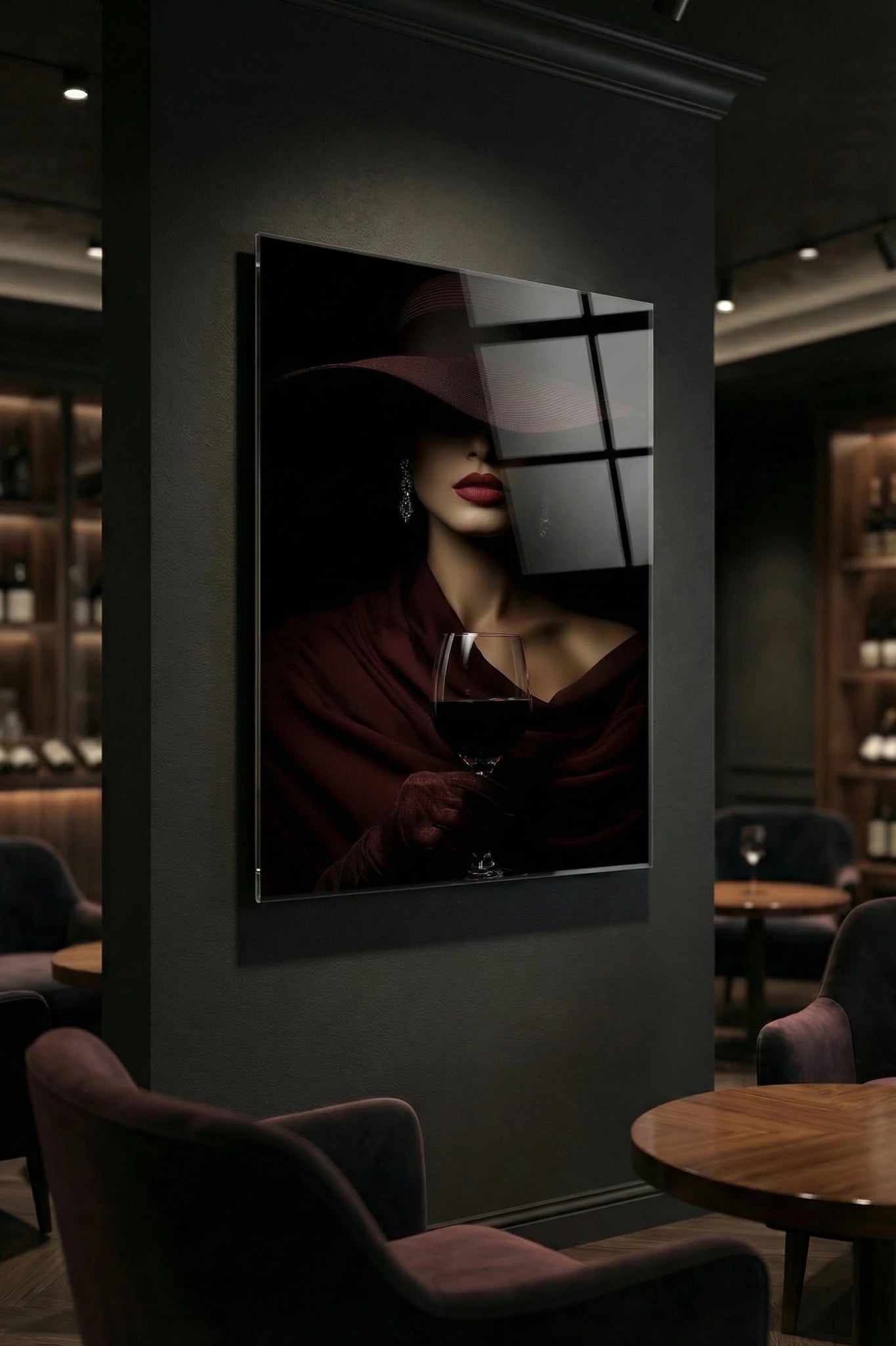 Red Wine Lady – Eleganz im Schatten | Dein Wandbild - Dein Wandbild