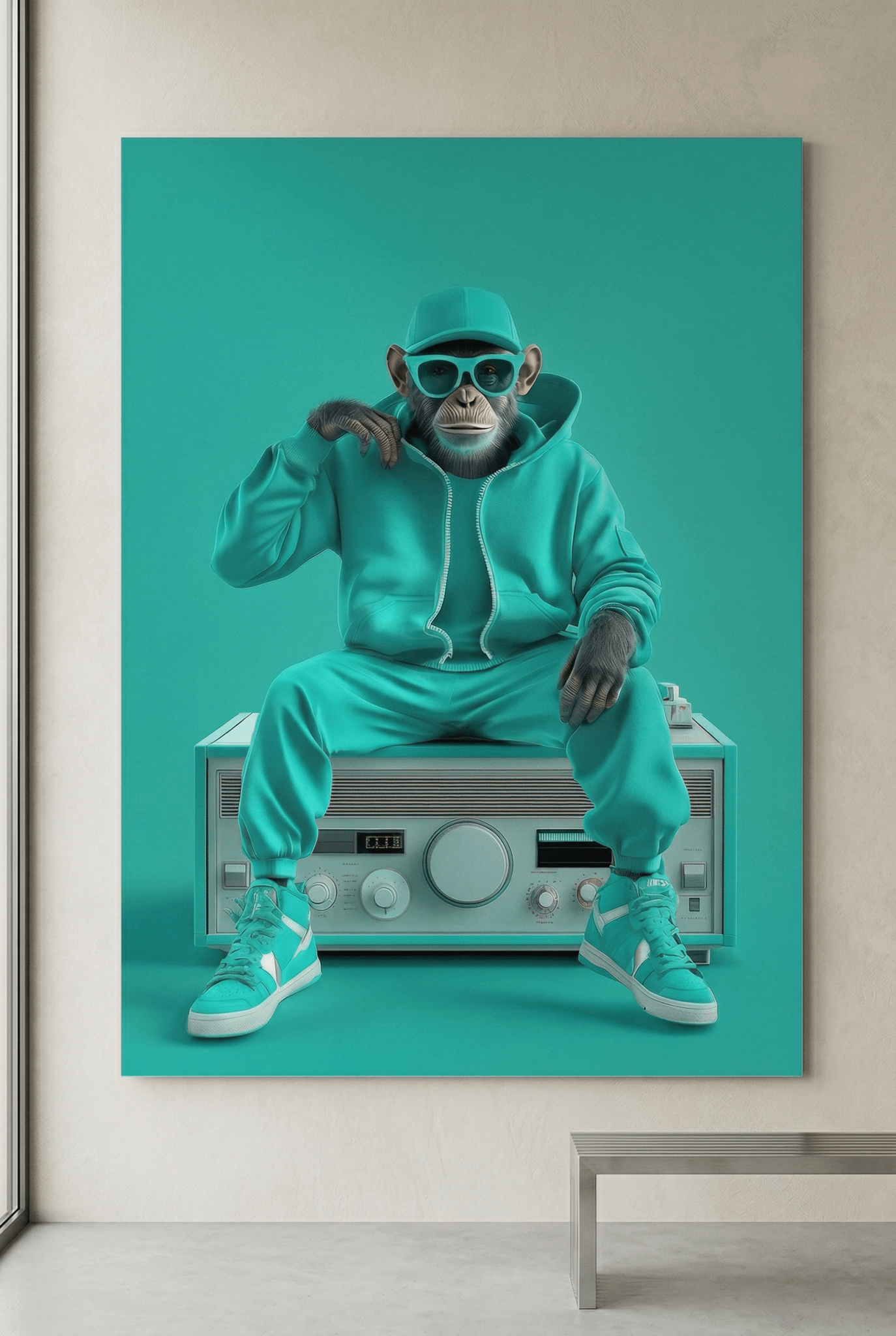 Retro Vibes – The Chillest Ape als lässiger Kunstdruck mit 80s Feeling | Dein Wandbild - Dein Wandbild