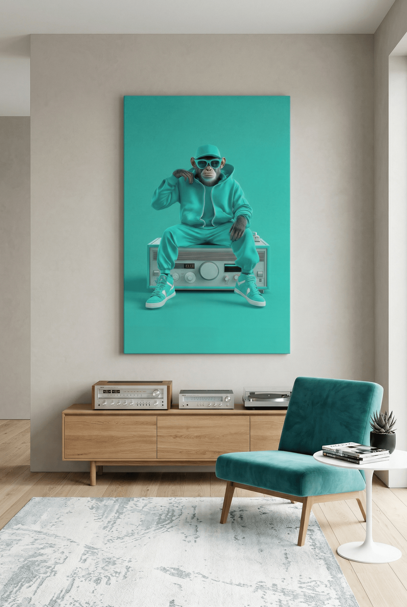 Retro Vibes – The Chillest Ape als lässiger Kunstdruck mit 80s Feeling | Dein Wandbild - Dein Wandbild