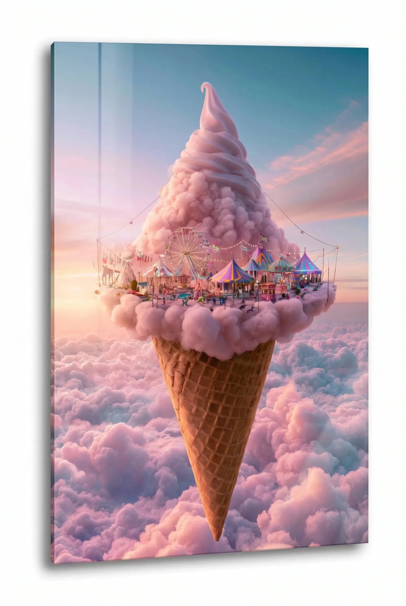 Riesen Eiswaffel Jahrmarkt in den Wolken Wandbild - Dein Wandbild