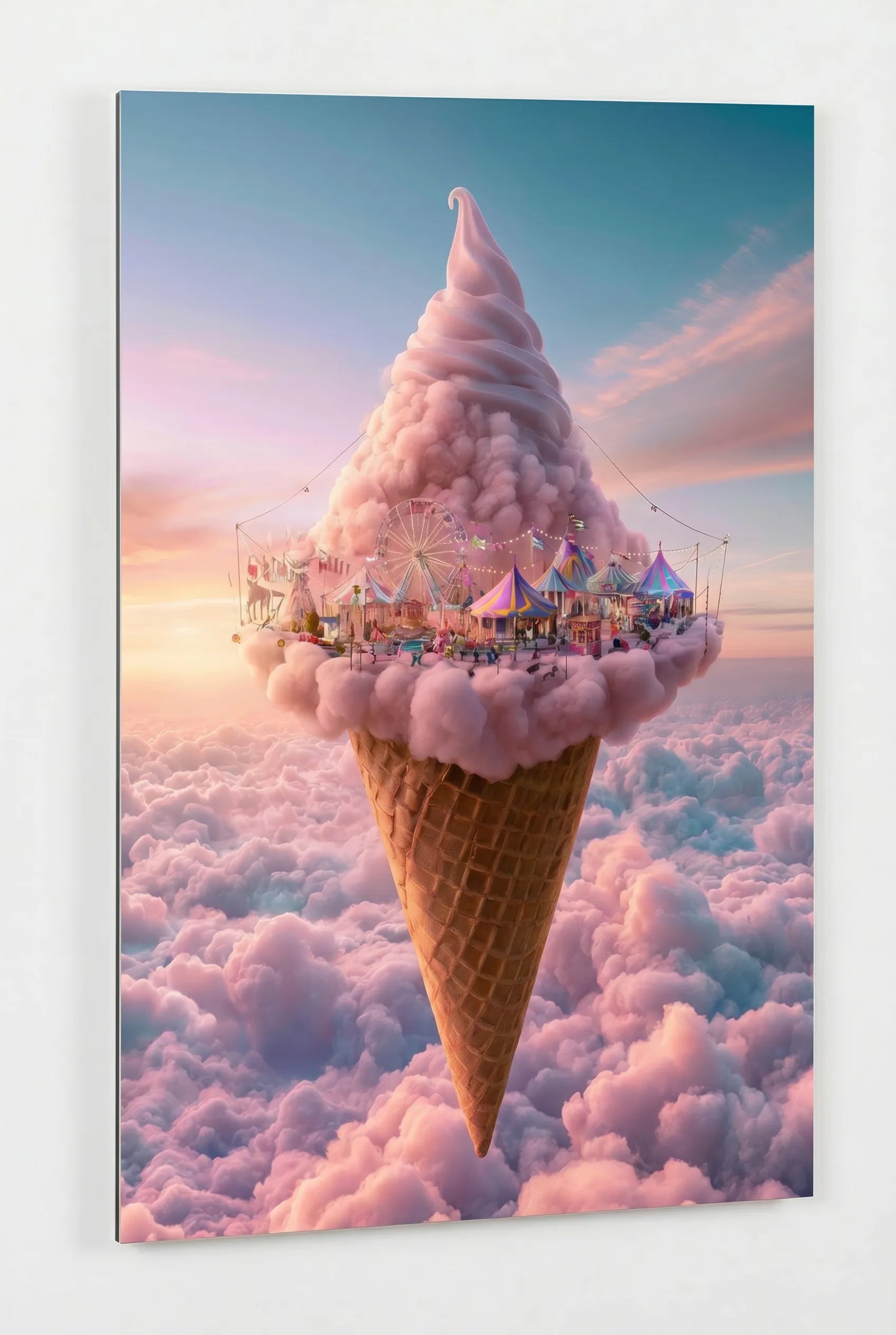 Riesen Eiswaffel Jahrmarkt in den Wolken Wandbild - Dein Wandbild