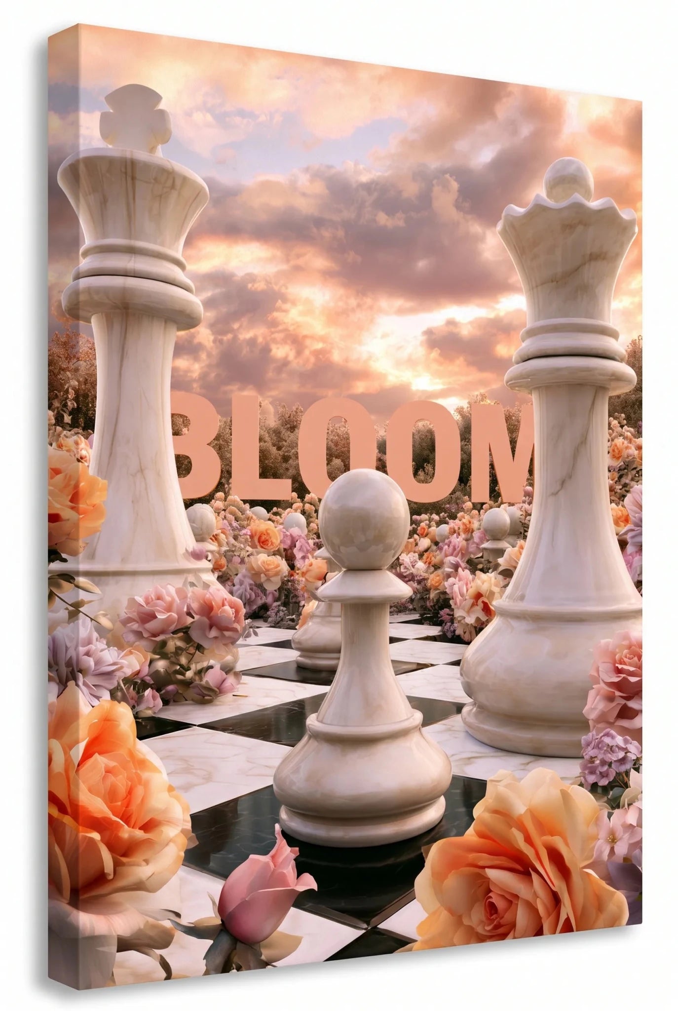 Riesenschach Figuren Rosengarten Bloom Wandbild - Dein Wandbild