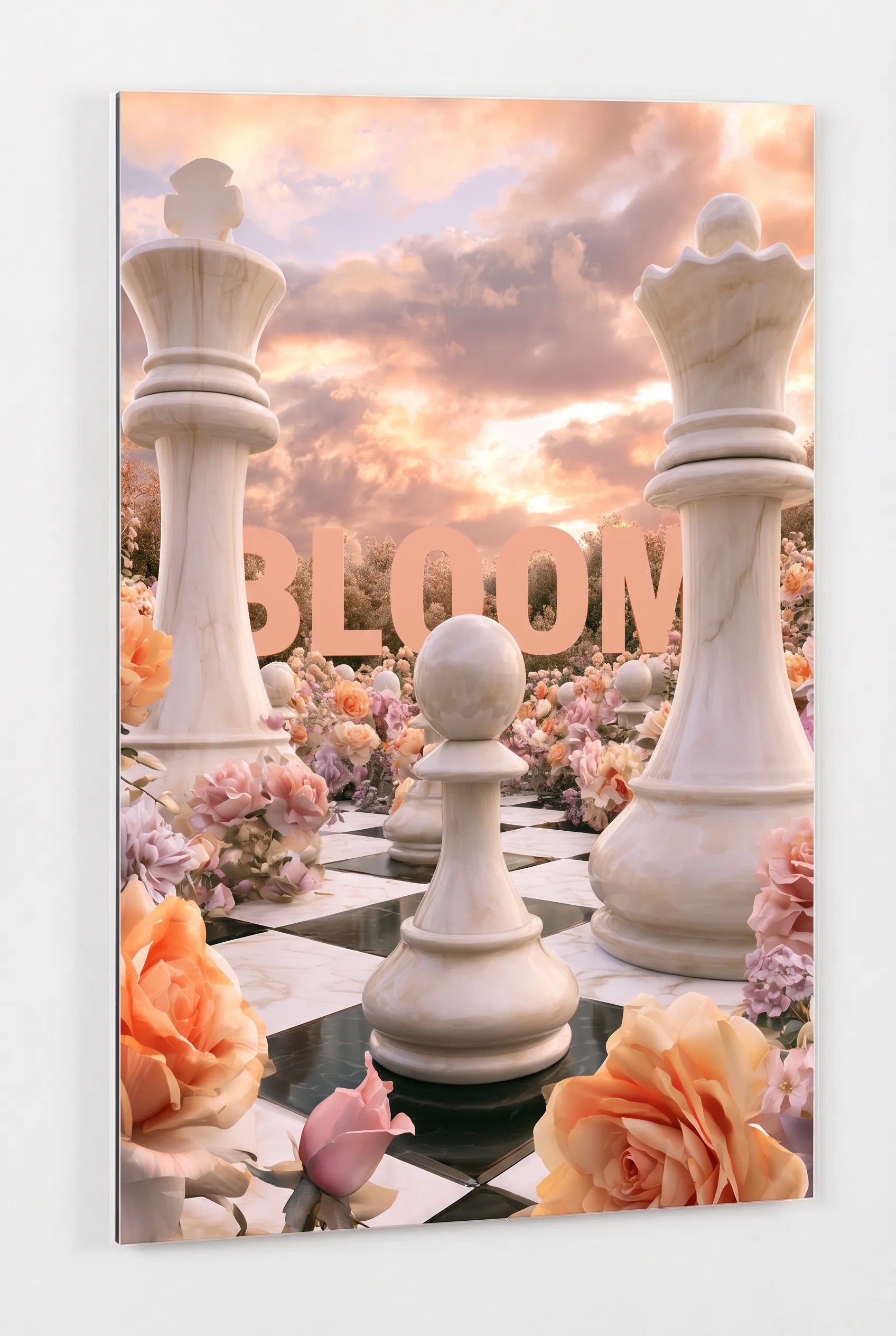 Riesenschach Figuren Rosengarten Bloom Wandbild - Dein Wandbild