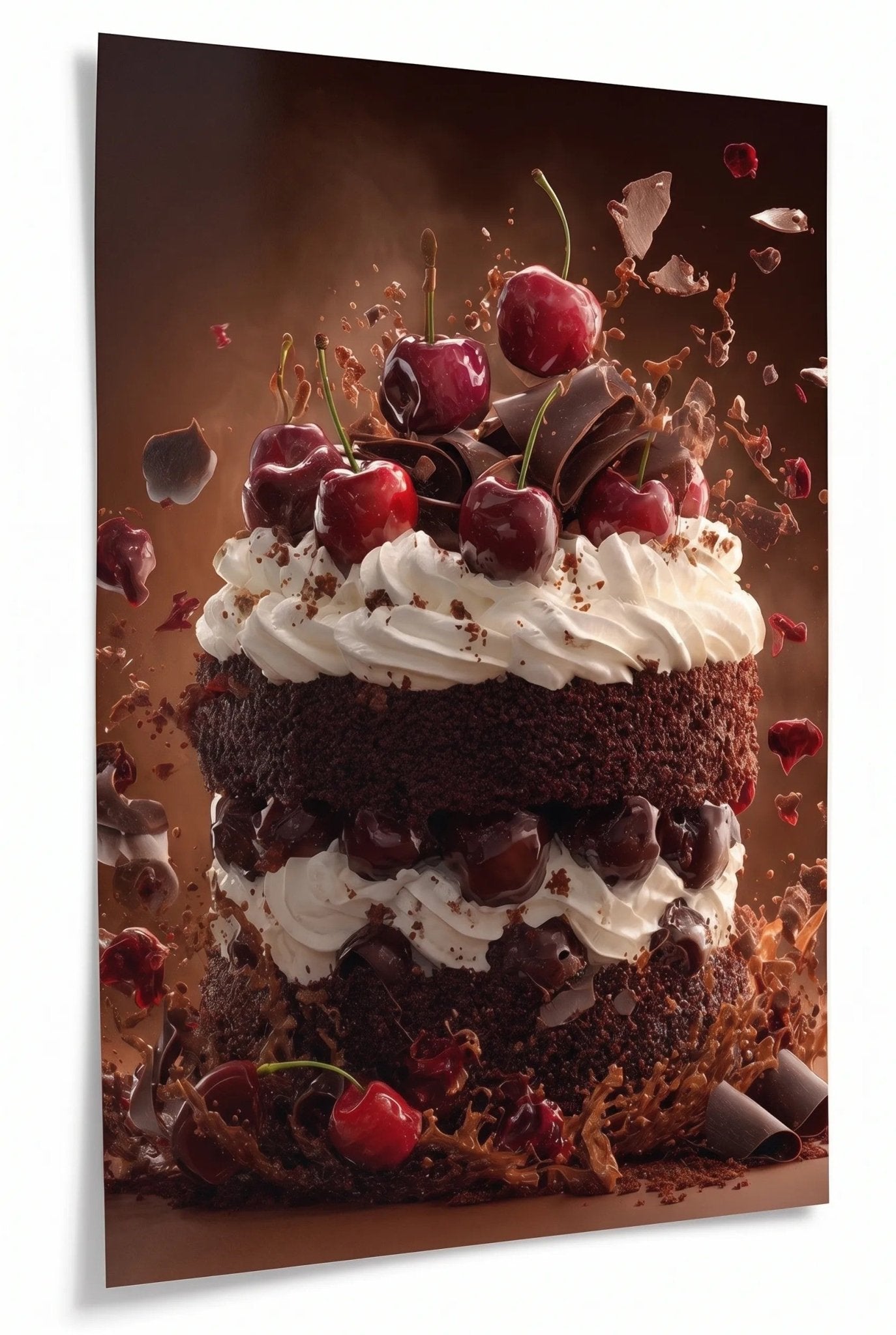 Schwarzwälder Kirschtorte – Explosive Food-Fotografie - Dein Wandbild