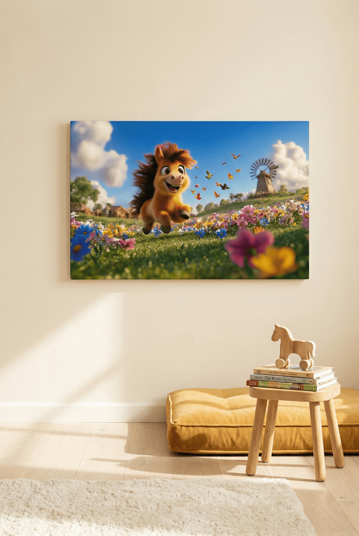 Springendes Glück – Verspieltes Pferdebild mit Shetland - Pony | Dein Wandbild - Dein Wandbild