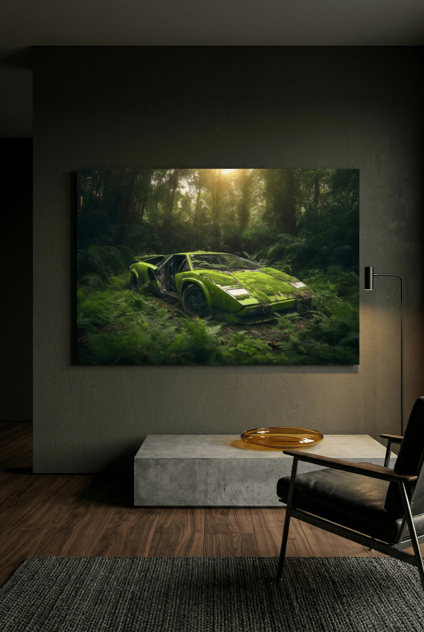 Vergänglicher Luxus – Lamborghini Natur Kunstdruck| Dein Wandbild - Dein Wandbild