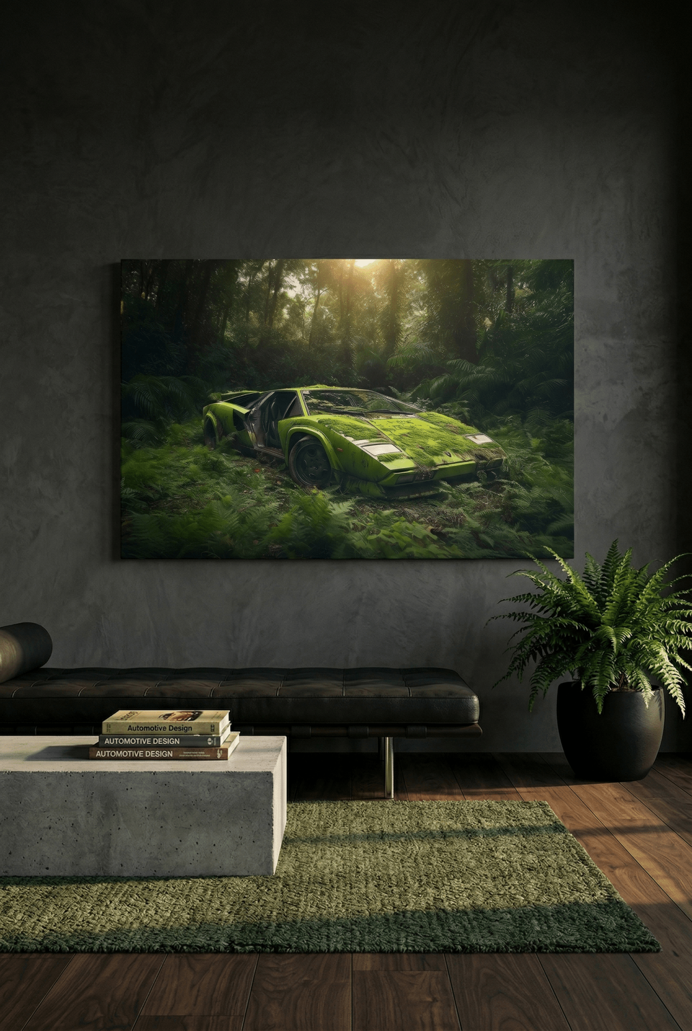 Vergänglicher Luxus – Lamborghini Natur Kunstdruck| Dein Wandbild - Dein Wandbild