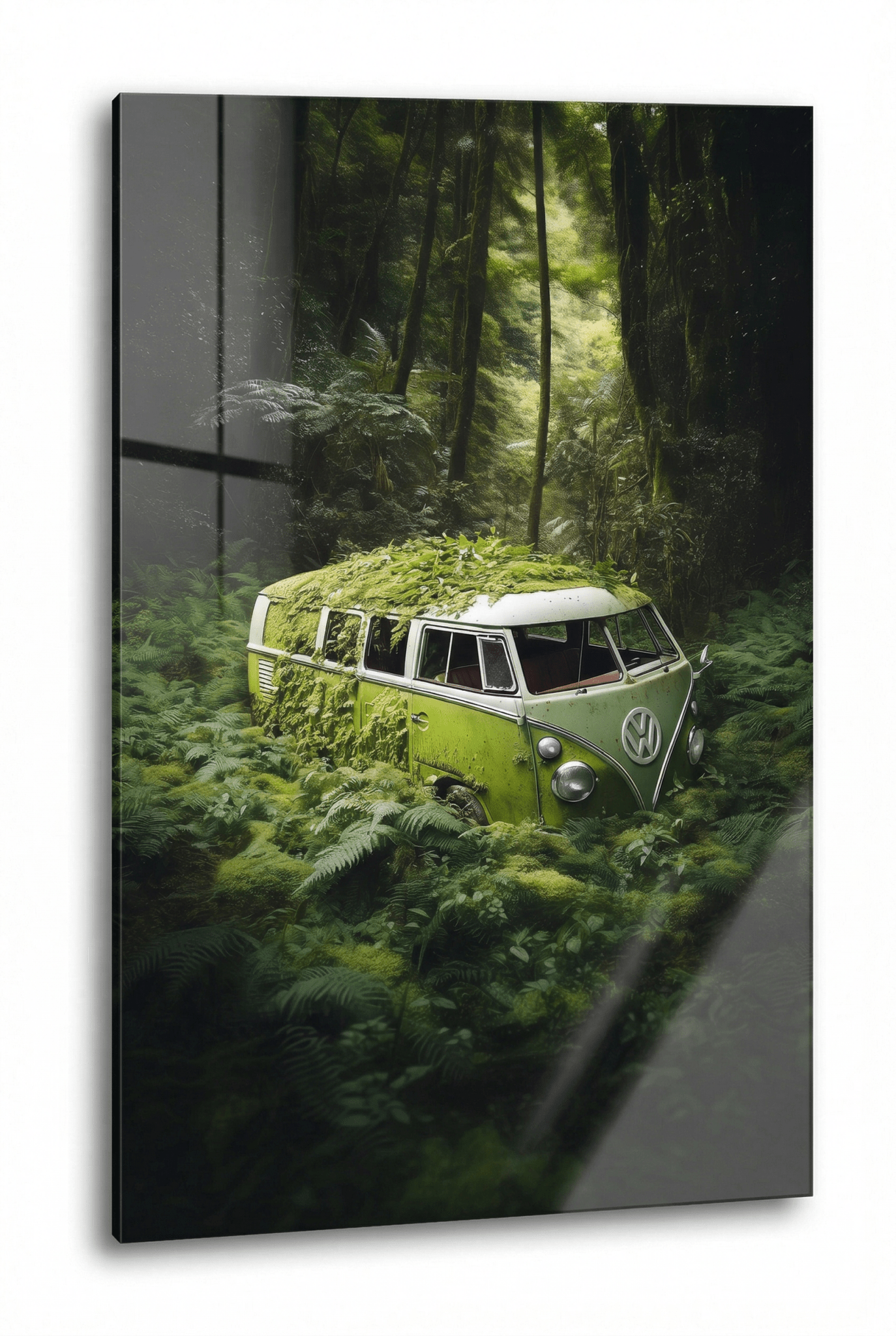 Vergessene Legende – Der VW Bulli T1 im grünen Refugium | Dein Wandbild - Dein Wandbild