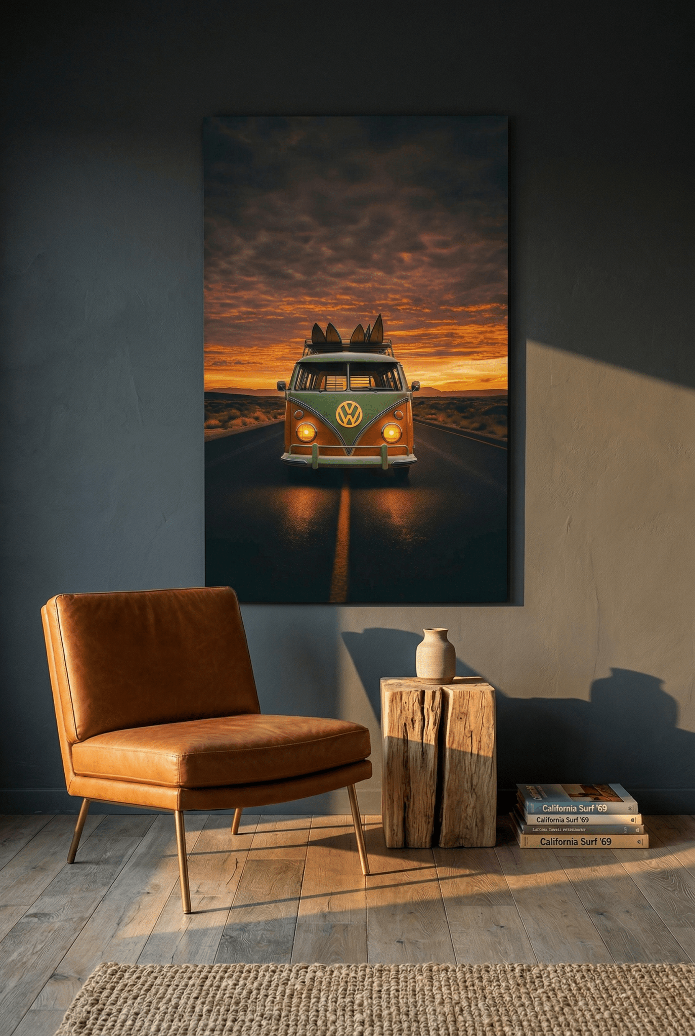 VW Bulli T1 – Aufbruch in den Sonnenuntergang | Dein Wandbild - Dein Wandbild
