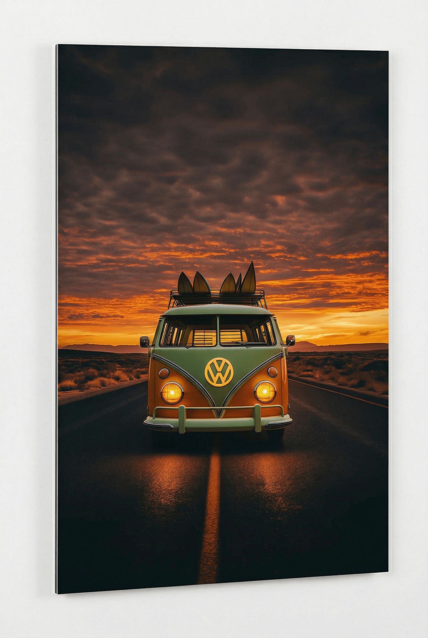 VW Bulli T1 – Aufbruch in den Sonnenuntergang | Dein Wandbild - Dein Wandbild