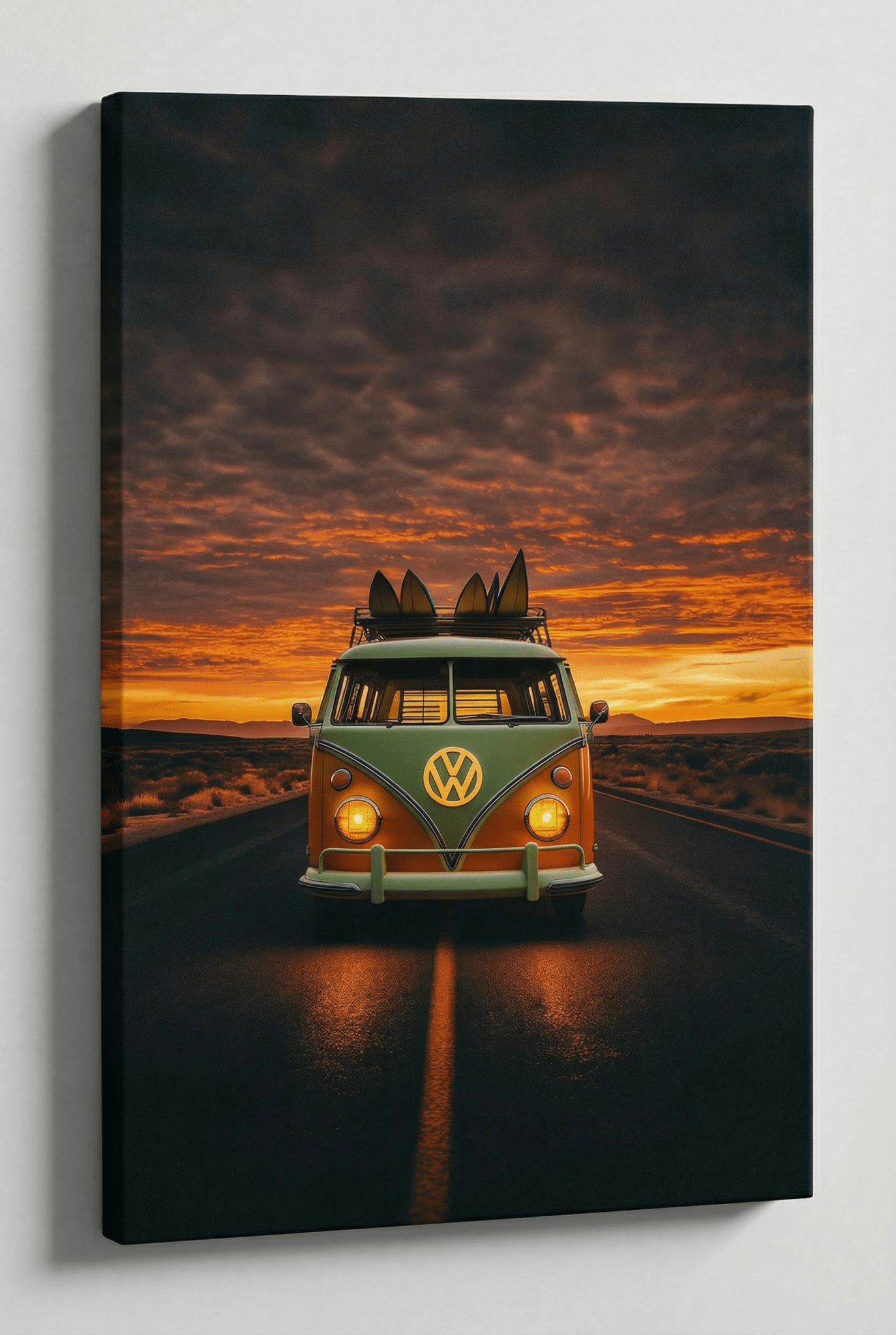 VW Bulli T1 – Aufbruch in den Sonnenuntergang | Dein Wandbild - Dein Wandbild